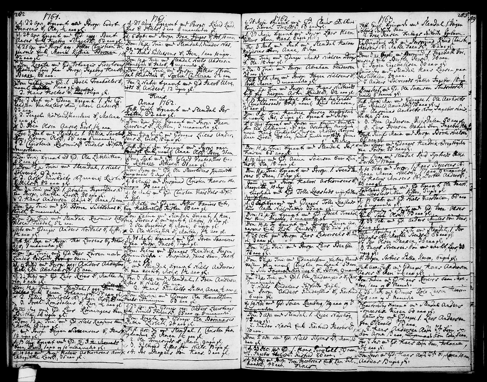 Eidanger kirkebøker, SAKO/A-261/F/Fa/L0005: Parish register (official) no. 5, 1760-1764, p. 282-283