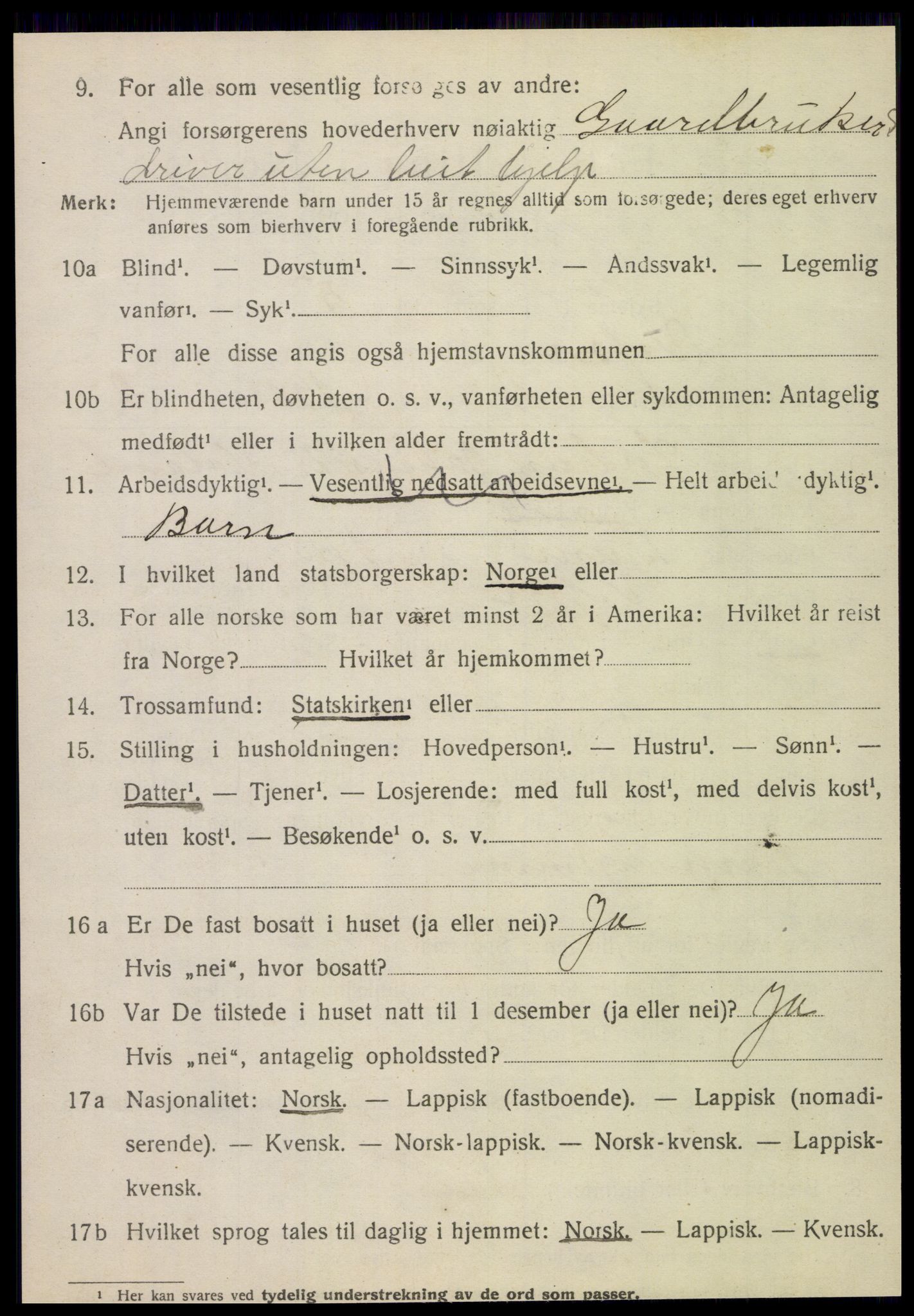 SAT, 1920 census for Vefsn, 1920, p. 11700