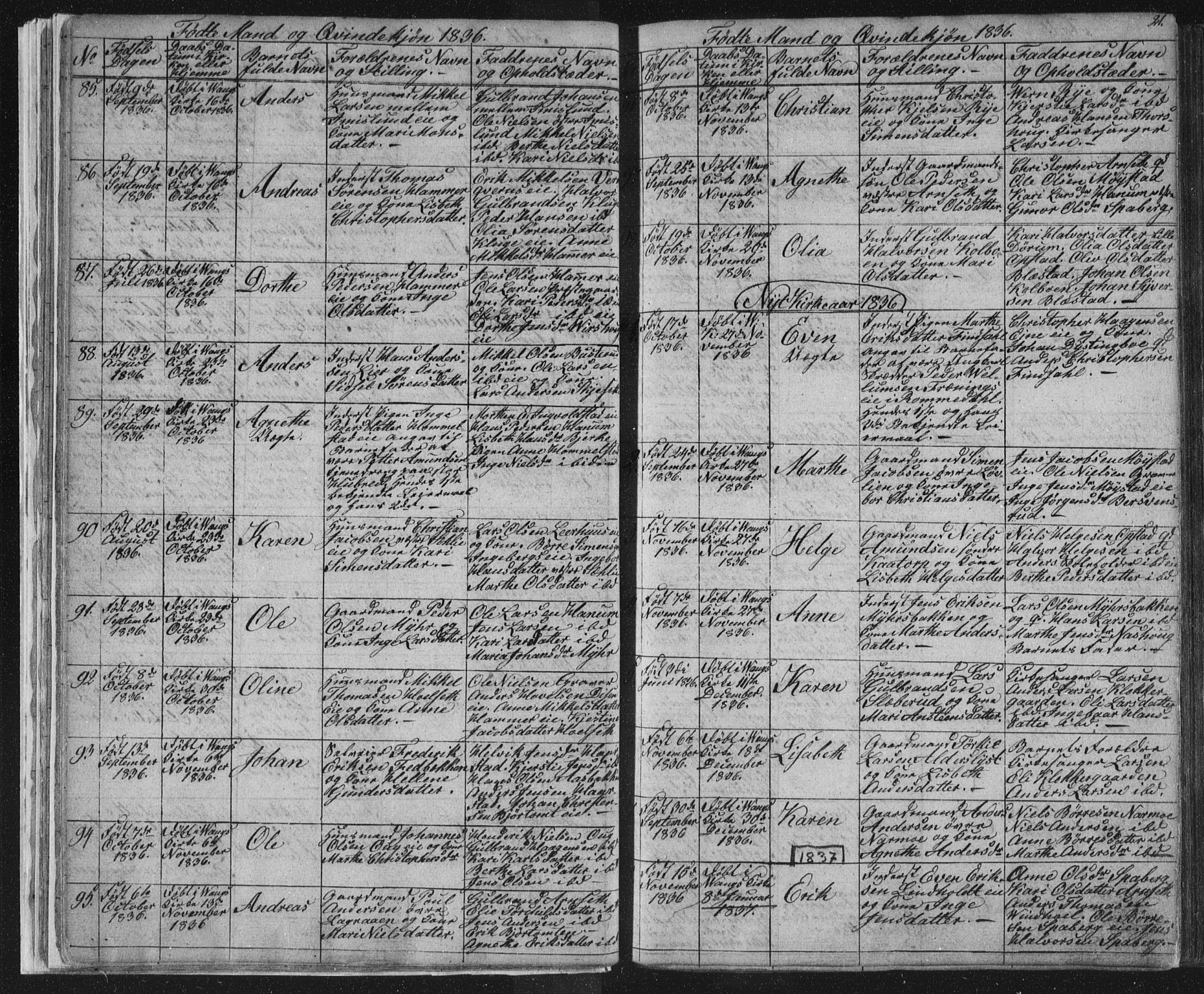 Vang prestekontor, Hedmark, SAH/PREST-008/H/Ha/Hab/L0008: Parish register (copy) no. 8, 1832-1854, p. 21