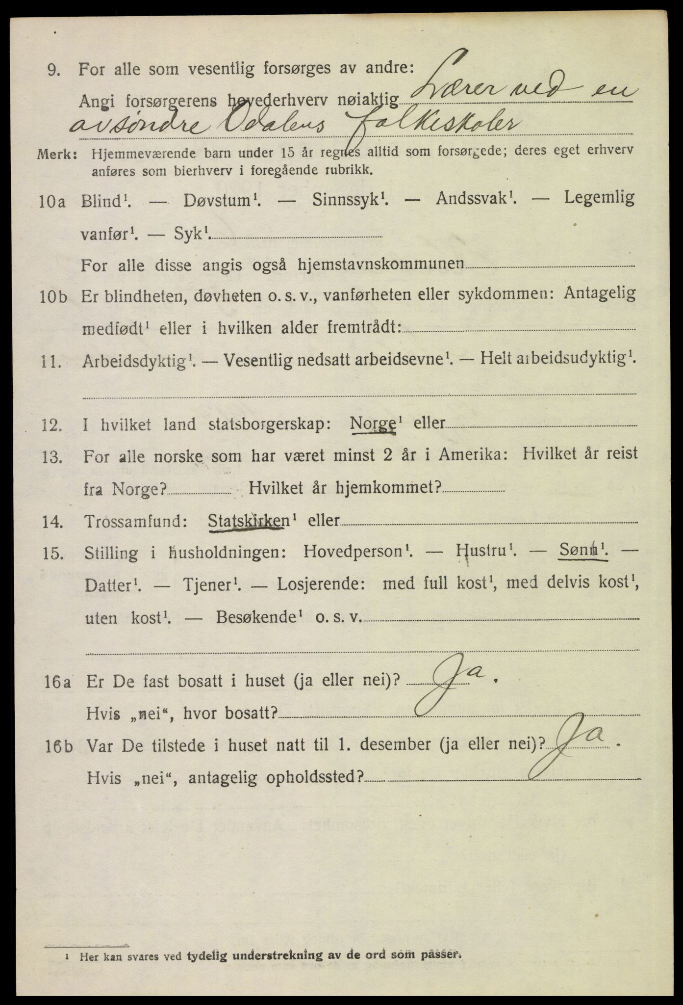 SAH, 1920 census for Kvikne, 1920, p. 979