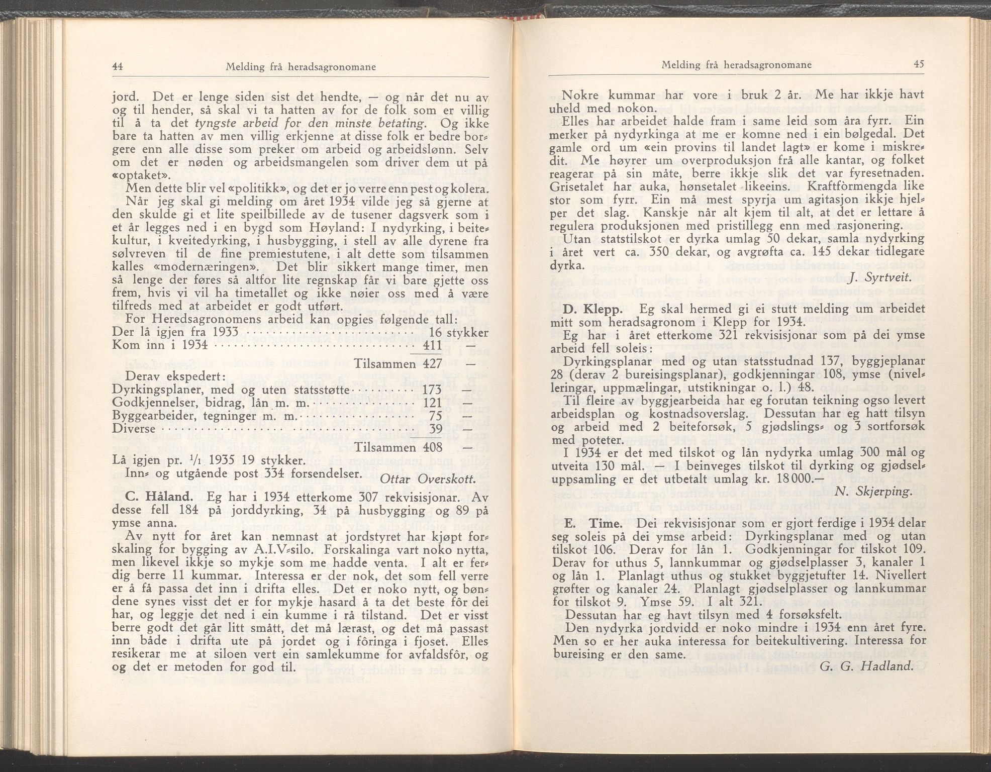 Rogaland fylkeskommune - Fylkesrådmannen , IKAR/A-900/A/Aa/Aaa/L0054: Møtebok , 1935, p. 44-45