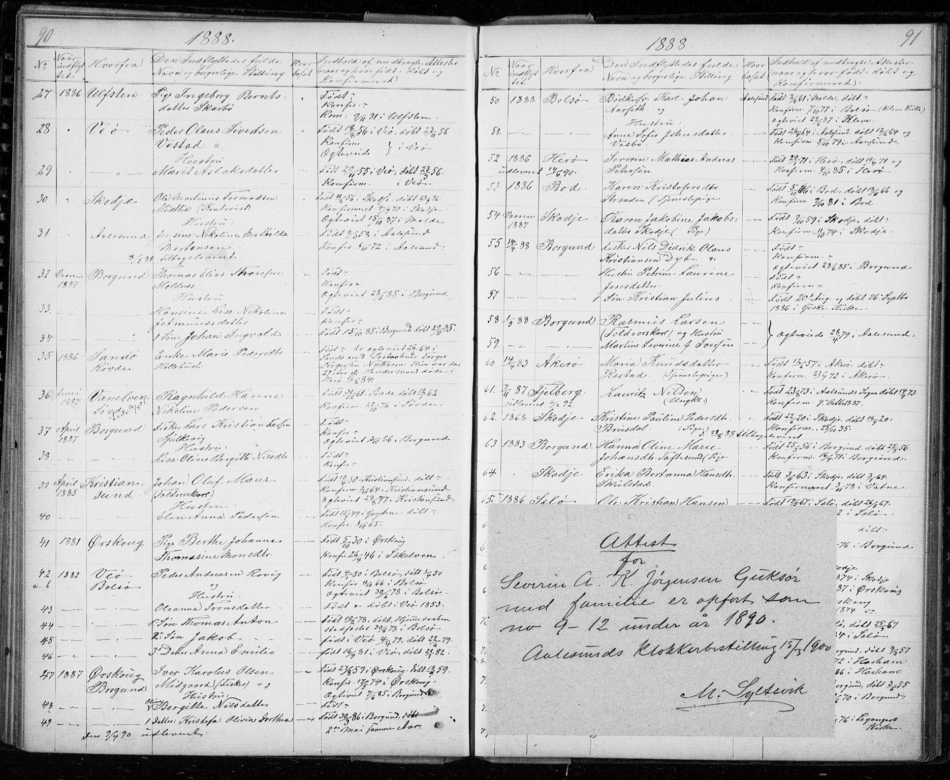 Ministerialprotokoller, klokkerbøker og fødselsregistre - Møre og Romsdal, AV/SAT-A-1454/529/L0481: Parish register (copy) no. 529C18, 1873-1898, p. 90-91