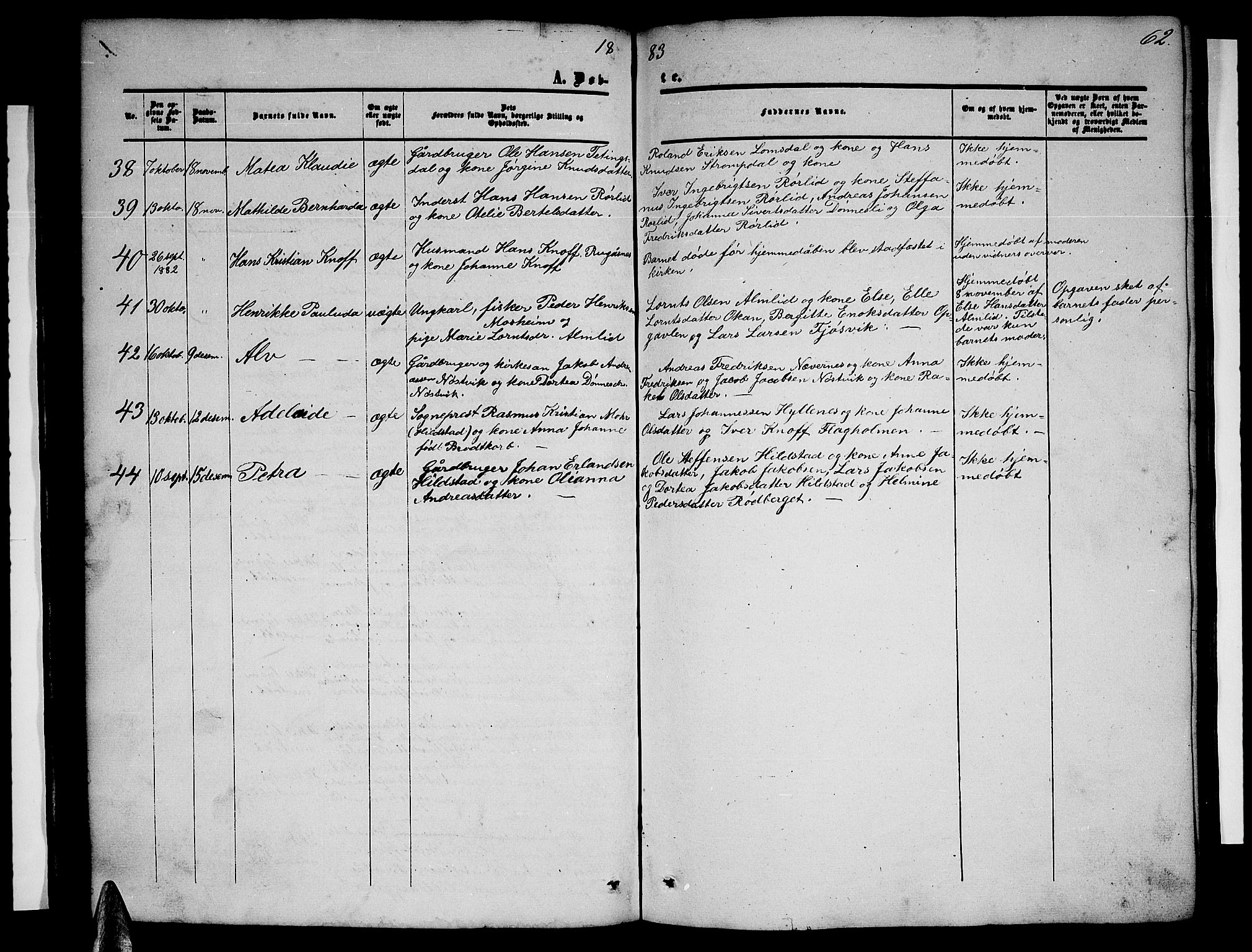 Ministerialprotokoller, klokkerbøker og fødselsregistre - Nordland, AV/SAT-A-1459/814/L0229: Parish register (copy) no. 814C02, 1859-1883, p. 62