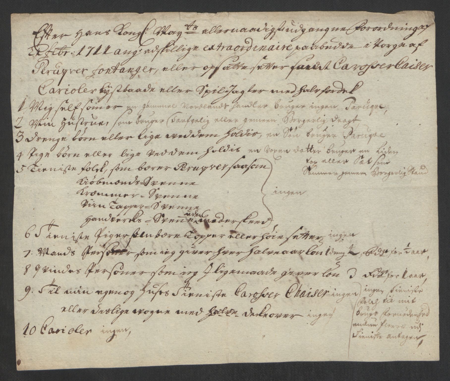 Rentekammeret inntil 1814, Reviderte regnskaper, Byregnskaper, AV/RA-EA-4066/R/Rs/L0507: [S3] Kontribusjonsregnskap, 1699-1711, p. 585