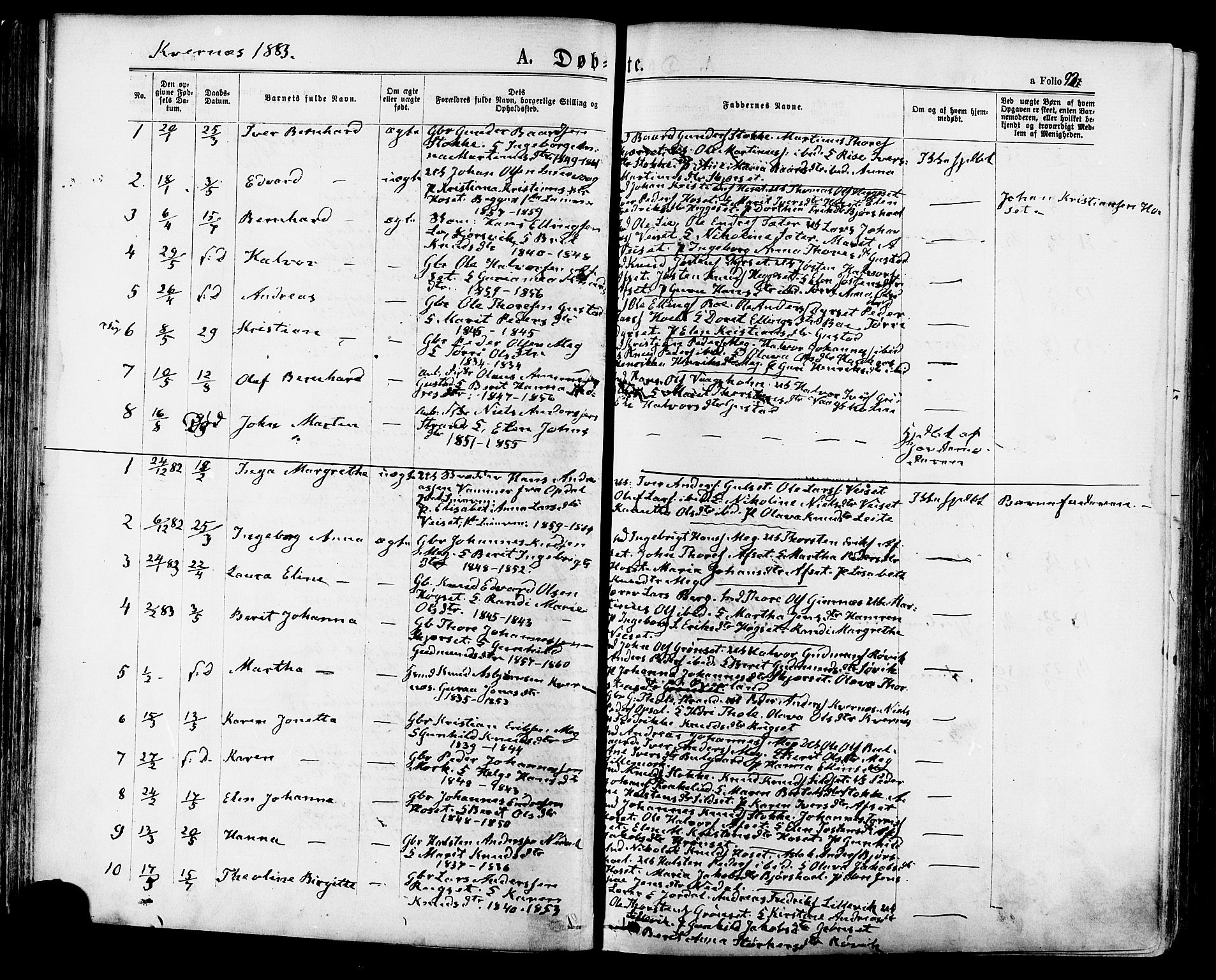 Ministerialprotokoller, klokkerbøker og fødselsregistre - Møre og Romsdal, SAT/A-1454/568/L0805: Parish register (official) no. 568A12 /1, 1869-1884, p. 92
