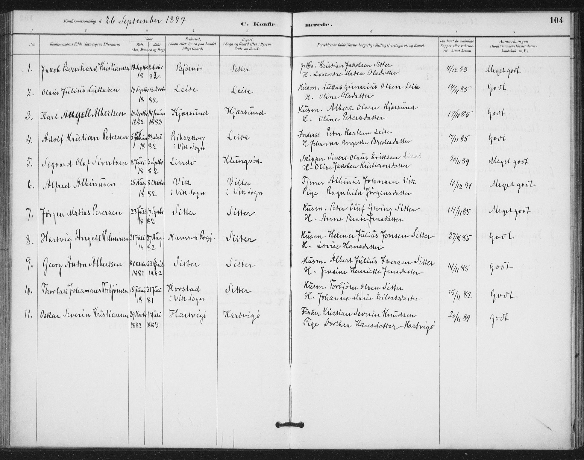 Ministerialprotokoller, klokkerbøker og fødselsregistre - Nord-Trøndelag, SAT/A-1458/772/L0603: Parish register (official) no. 772A01, 1885-1912, p. 104