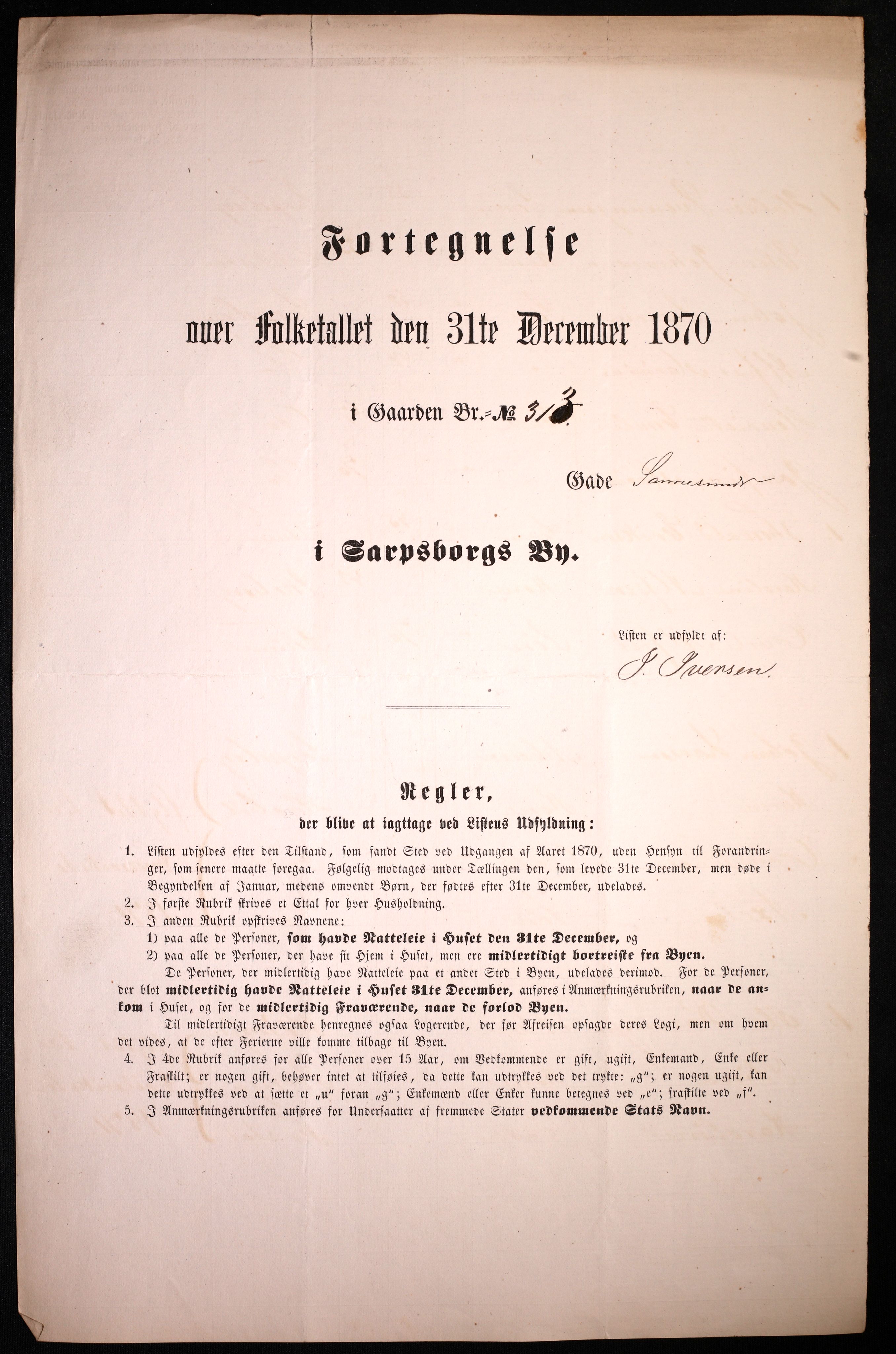 RA, 1870 census for 0102 Sarpsborg, 1870, p. 211