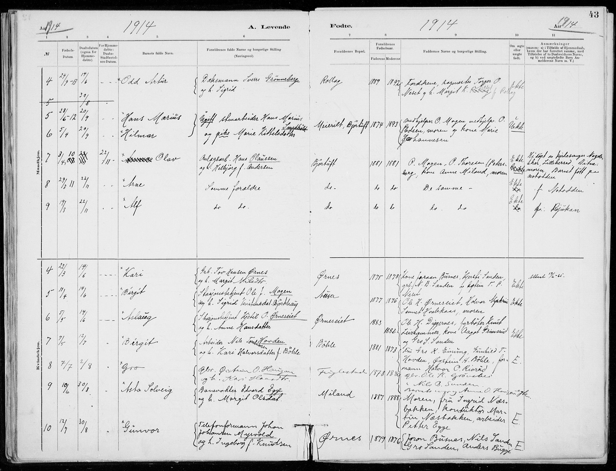 Tinn kirkebøker, AV/SAKO-A-308/F/Fb/L0002: Parish register (official) no. II 2, 1878-1917, p. 43