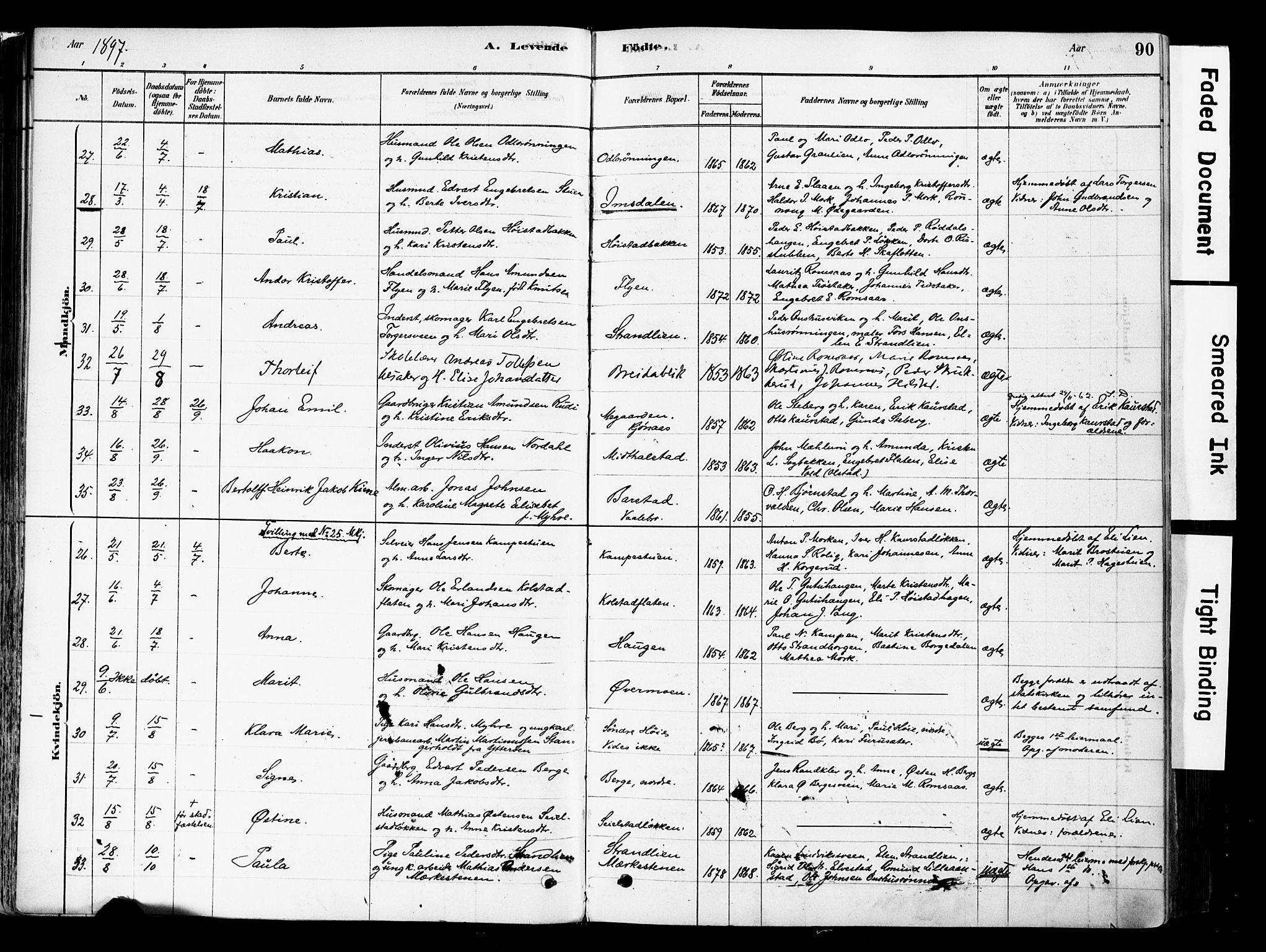 Ringebu prestekontor, AV/SAH-PREST-082/H/Ha/Haa/L0008: Parish register (official) no. 8, 1878-1898, p. 90