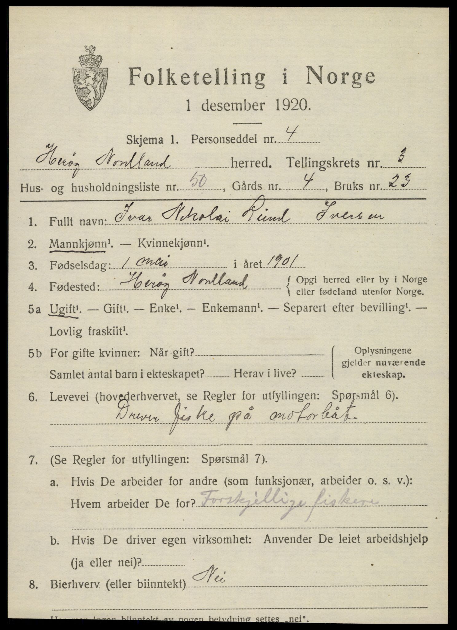 SAT, 1920 census for Herøy, 1920, p. 2566