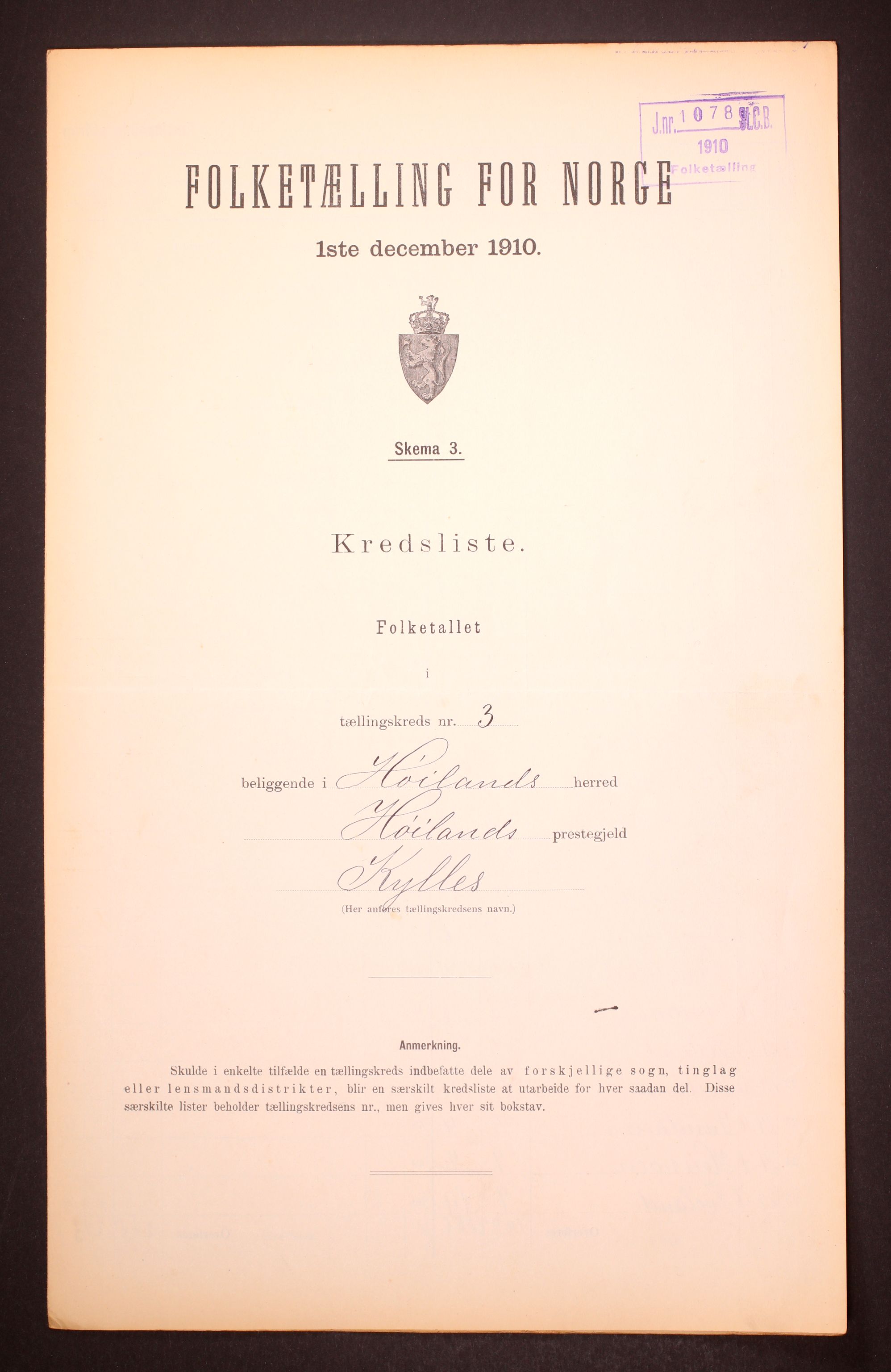 RA, 1910 census for Høyland, 1910, p. 10