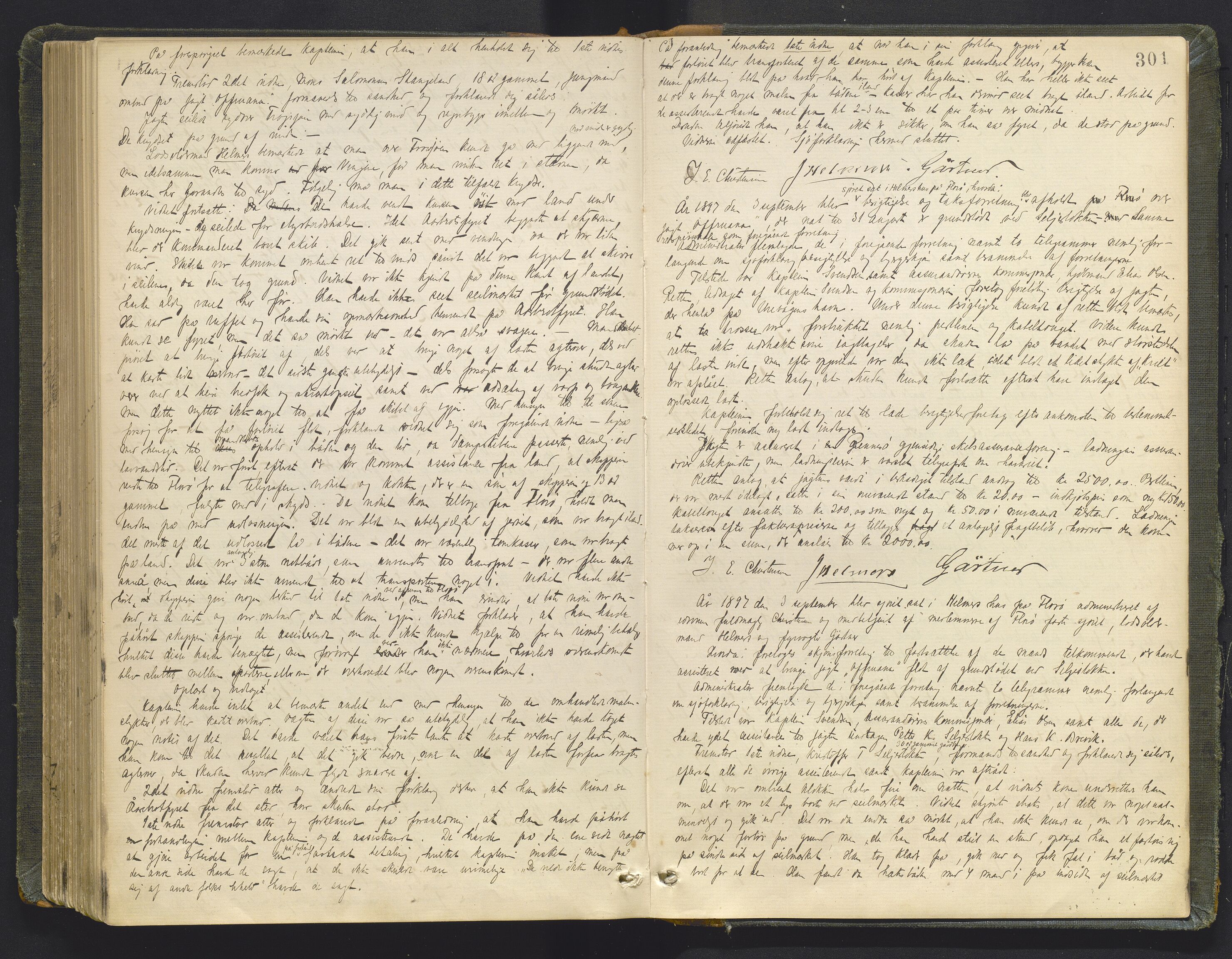 Sunnfjord tingrett, AV/SAB-A-3201/1/F/Fb/Fba/L0053: Ekstrarettsprotokoll, 1888-1897, p. 300b-301a