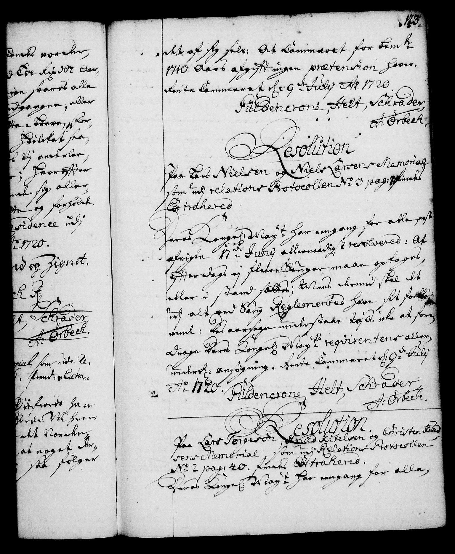 Rentekammeret, Kammerkanselliet, RA/EA-3111/G/Gg/Gga/L0001: Norsk ekspedisjonsprotokoll med register (merket RK 53.1), 1720-1723, p. 123
