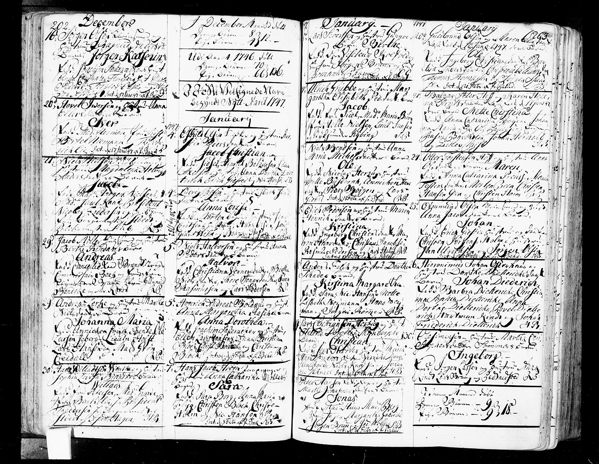 Oslo domkirke Kirkebøker, SAO/A-10752/F/Fa/L0004: Parish register (official) no. 4, 1743-1786, p. 202-203