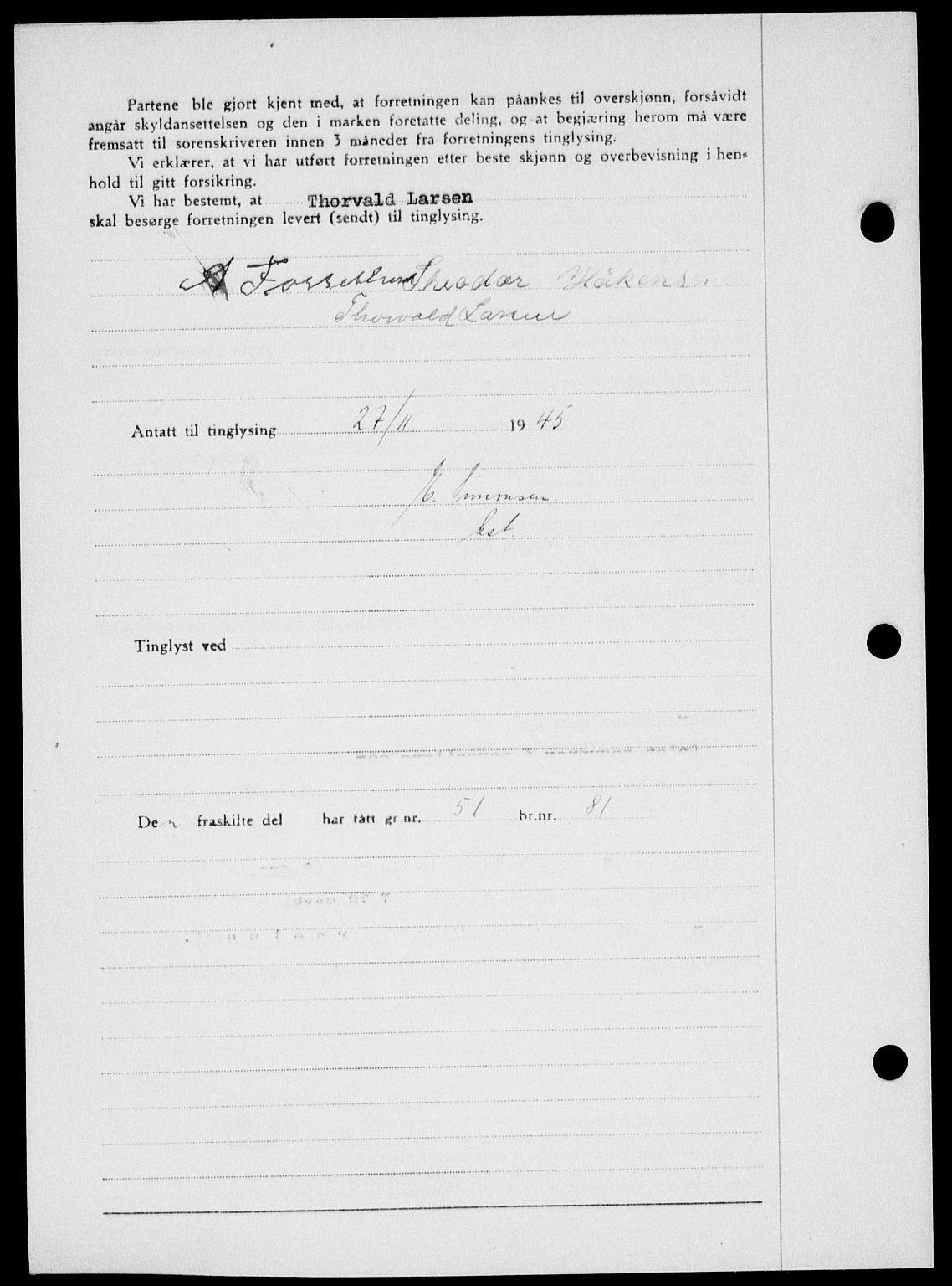 Onsøy sorenskriveri, SAO/A-10474/G/Ga/Gab/L0015: Mortgage book no. II A-15, 1945-1946, Diary no: : 1576/1945