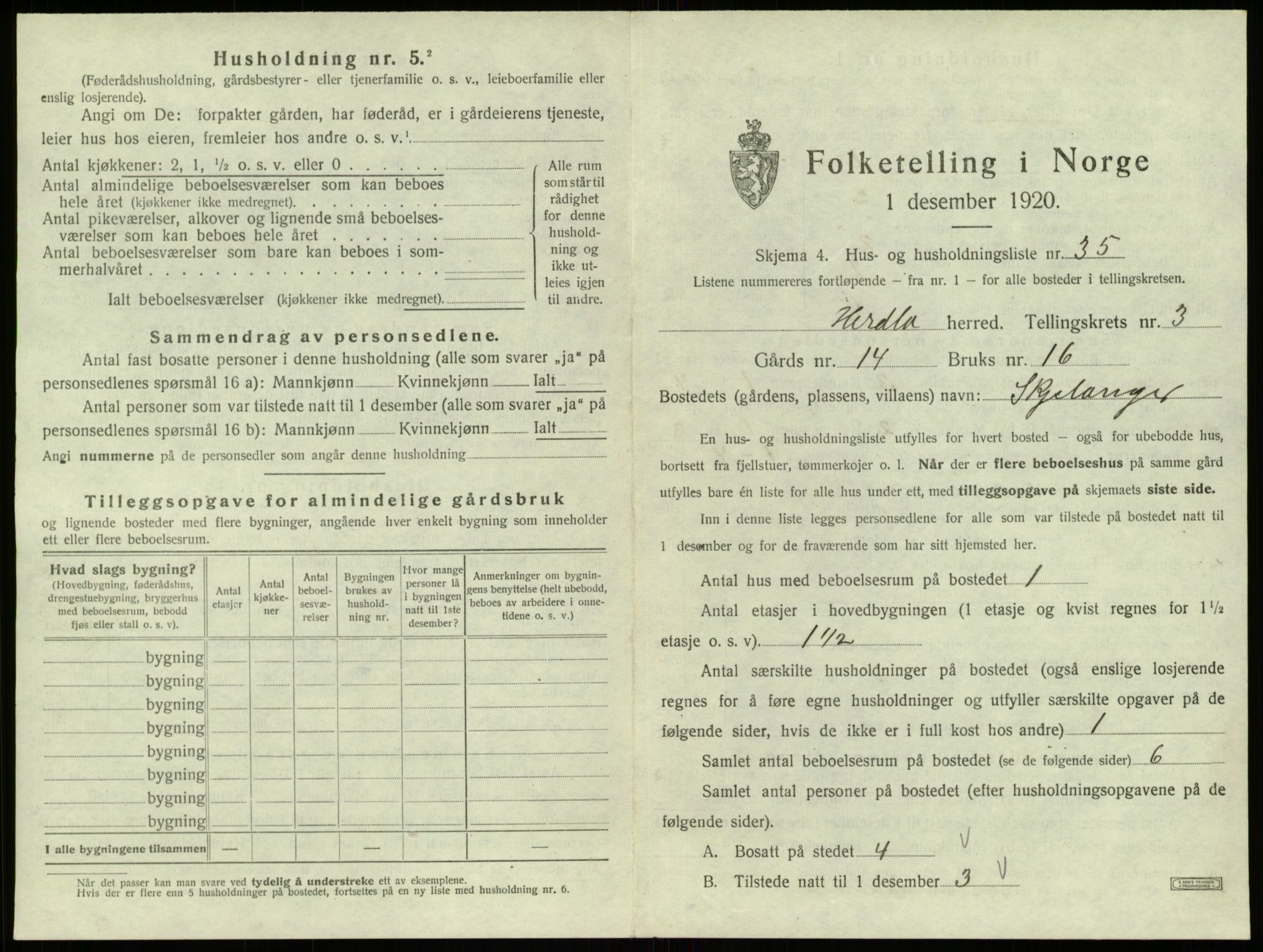 SAB, 1920 census for Herdla, 1920, p. 352