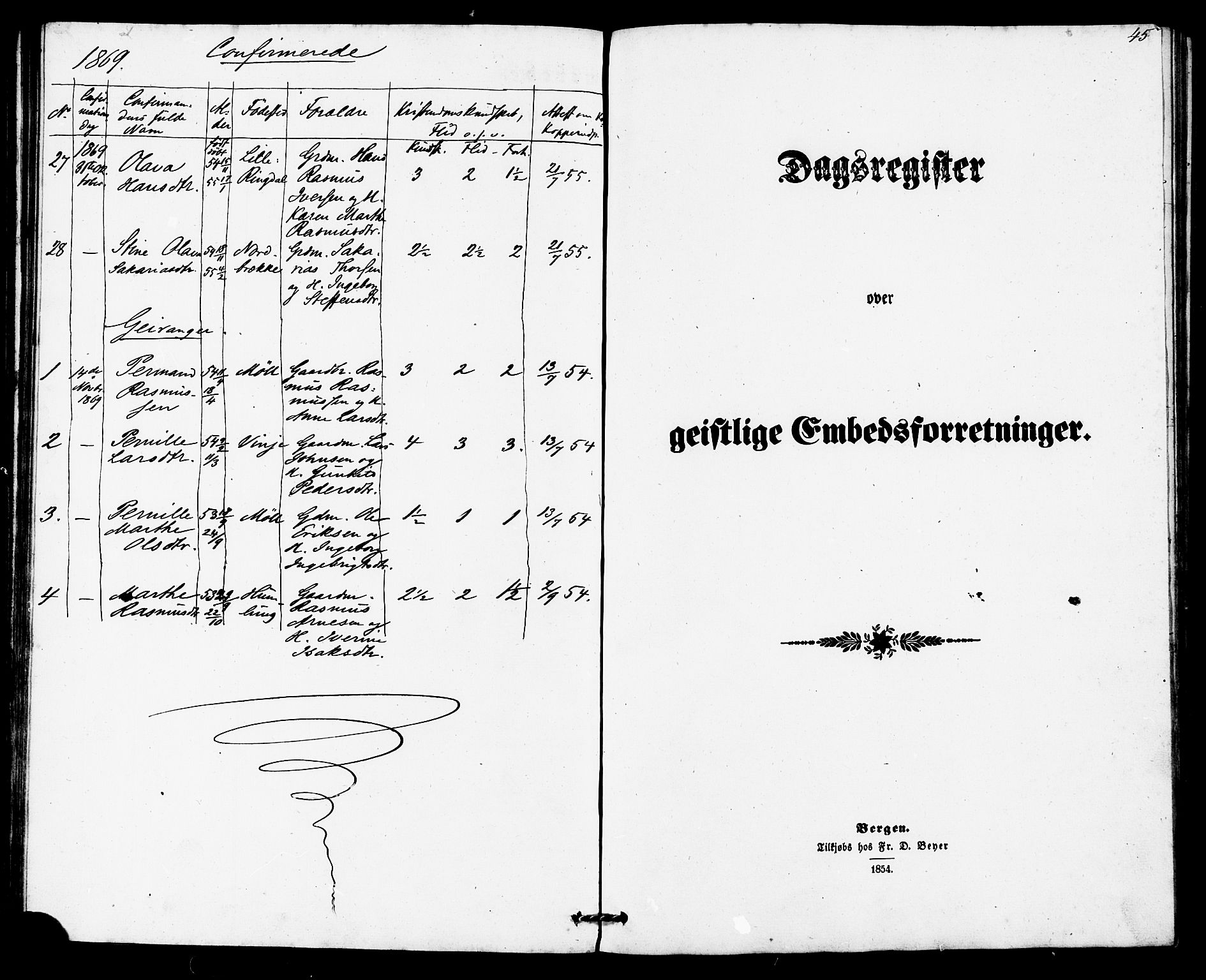 Ministerialprotokoller, klokkerbøker og fødselsregistre - Møre og Romsdal, SAT/A-1454/517/L0225: Parish register (official) no. 517A05, 1858-1871, p. 45
