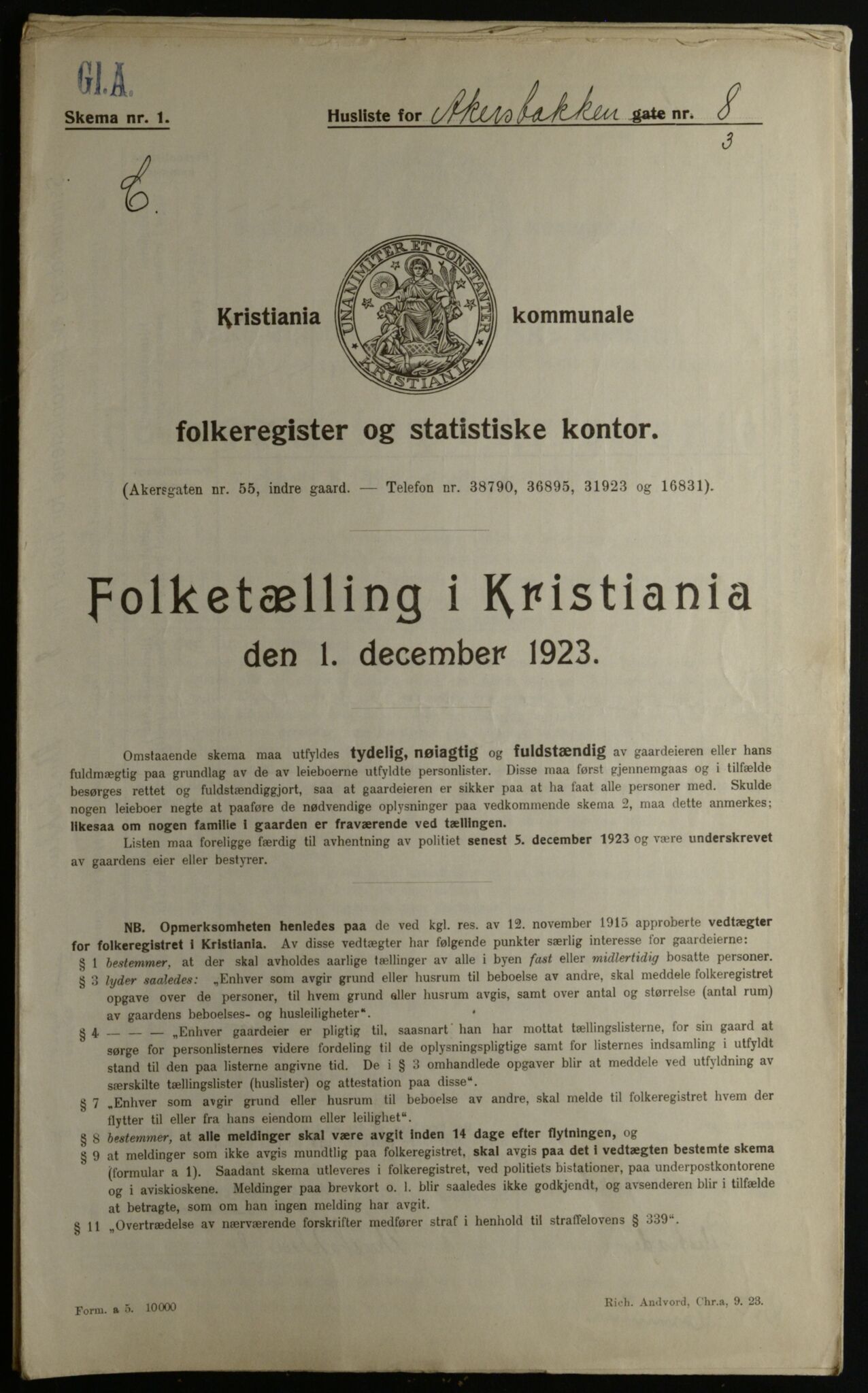 OBA, Municipal Census 1923 for Kristiania, 1923, p. 367