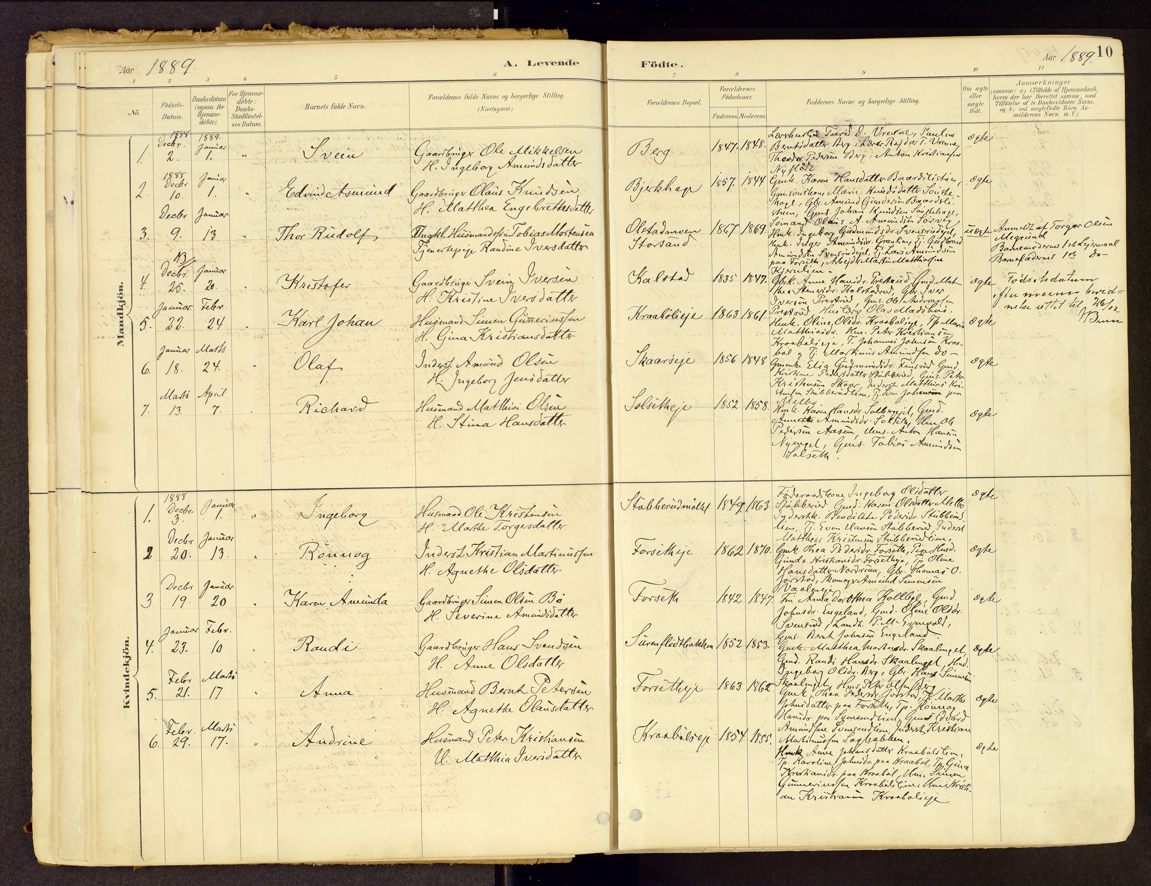 Vestre Gausdal prestekontor, SAH/PREST-094/H/Ha/Haa/L0001: Parish register (official) no. 1, 1887-1914, p. 10