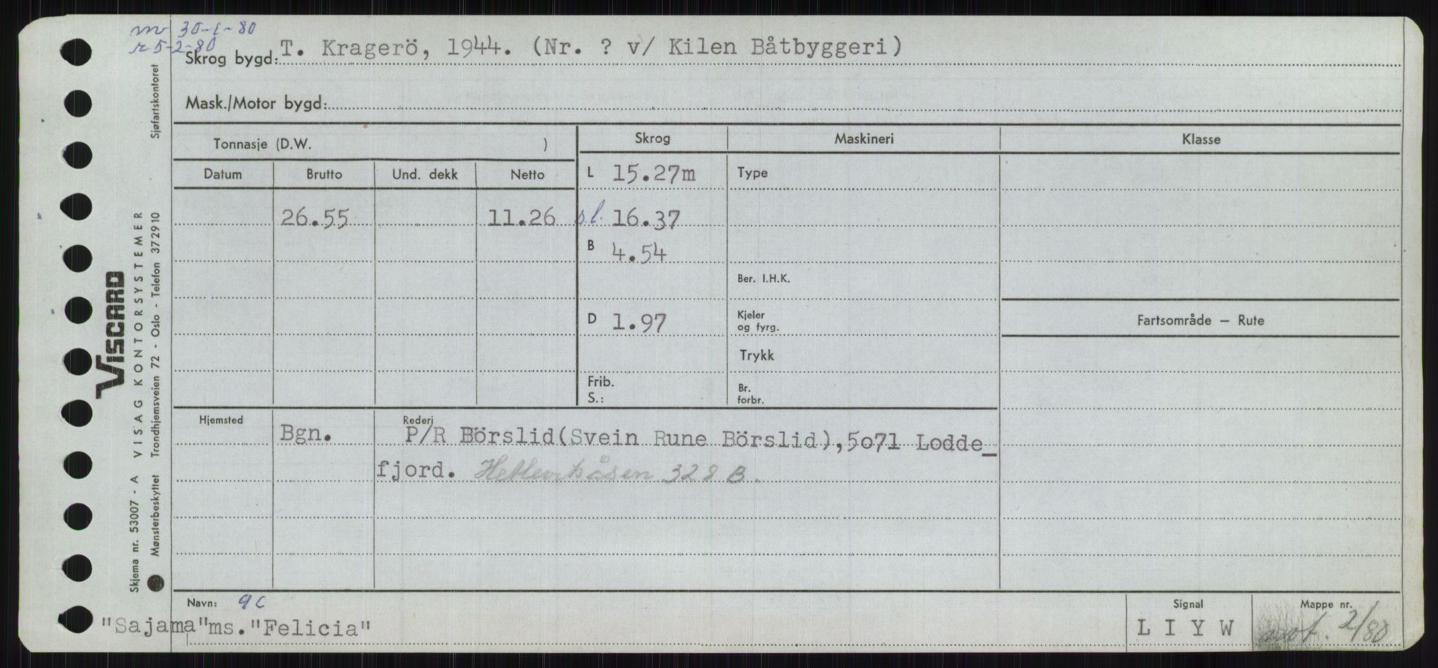 Sjøfartsdirektoratet med forløpere, Skipsmålingen, AV/RA-S-1627/H/Ha/L0002/0001: Fartøy, Eik-Hill / Fartøy, Eik-F, p. 377