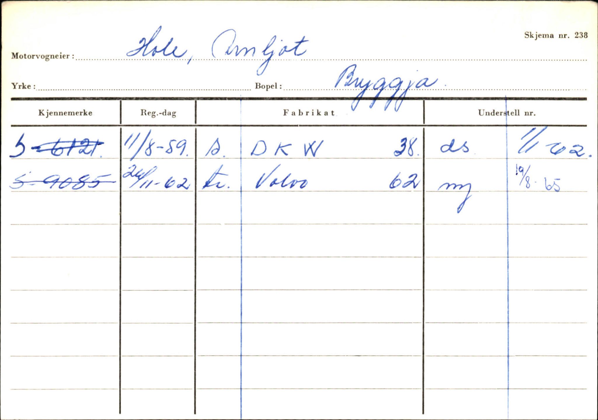 Statens vegvesen, Sogn og Fjordane vegkontor, AV/SAB-A-5301/4/F/L0144: Registerkort Vågsøy A-R, 1945-1975, p. 1071