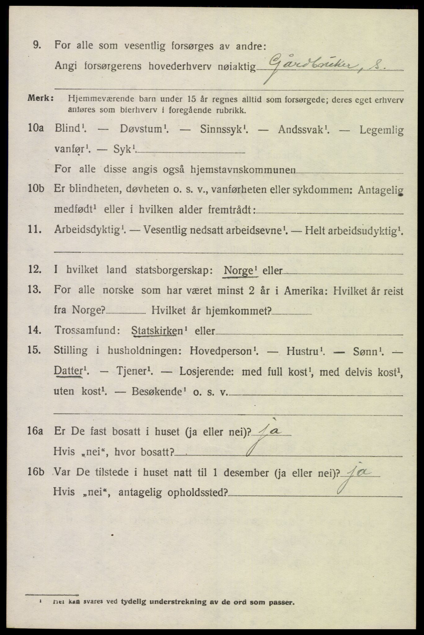 SAK, 1920 census for Sør-Audnedal, 1920, p. 1638