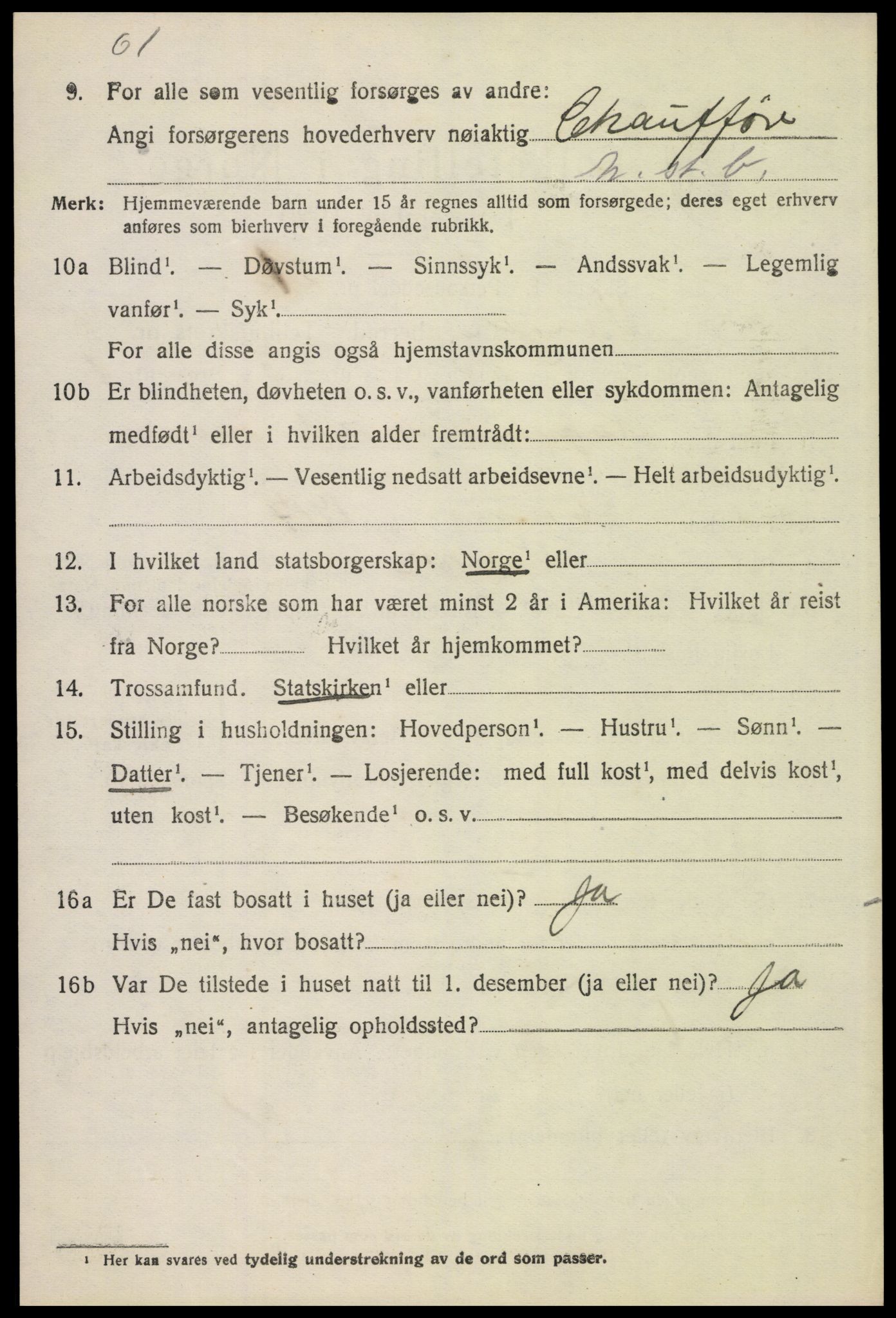 SAH, 1920 census for Vinger, 1920, p. 5879