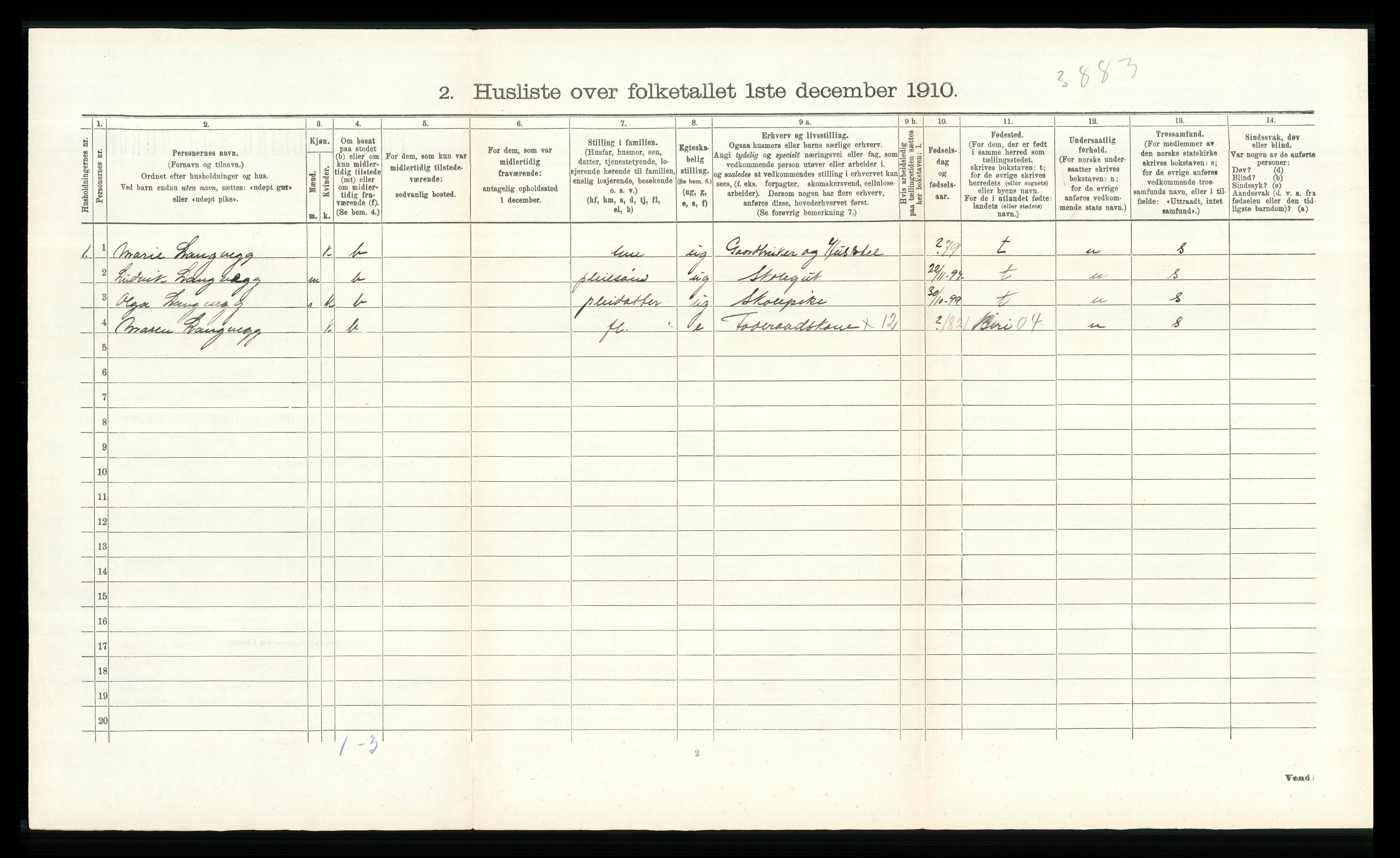 RA, 1910 census for Sør-Fron, 1910, p. 1055