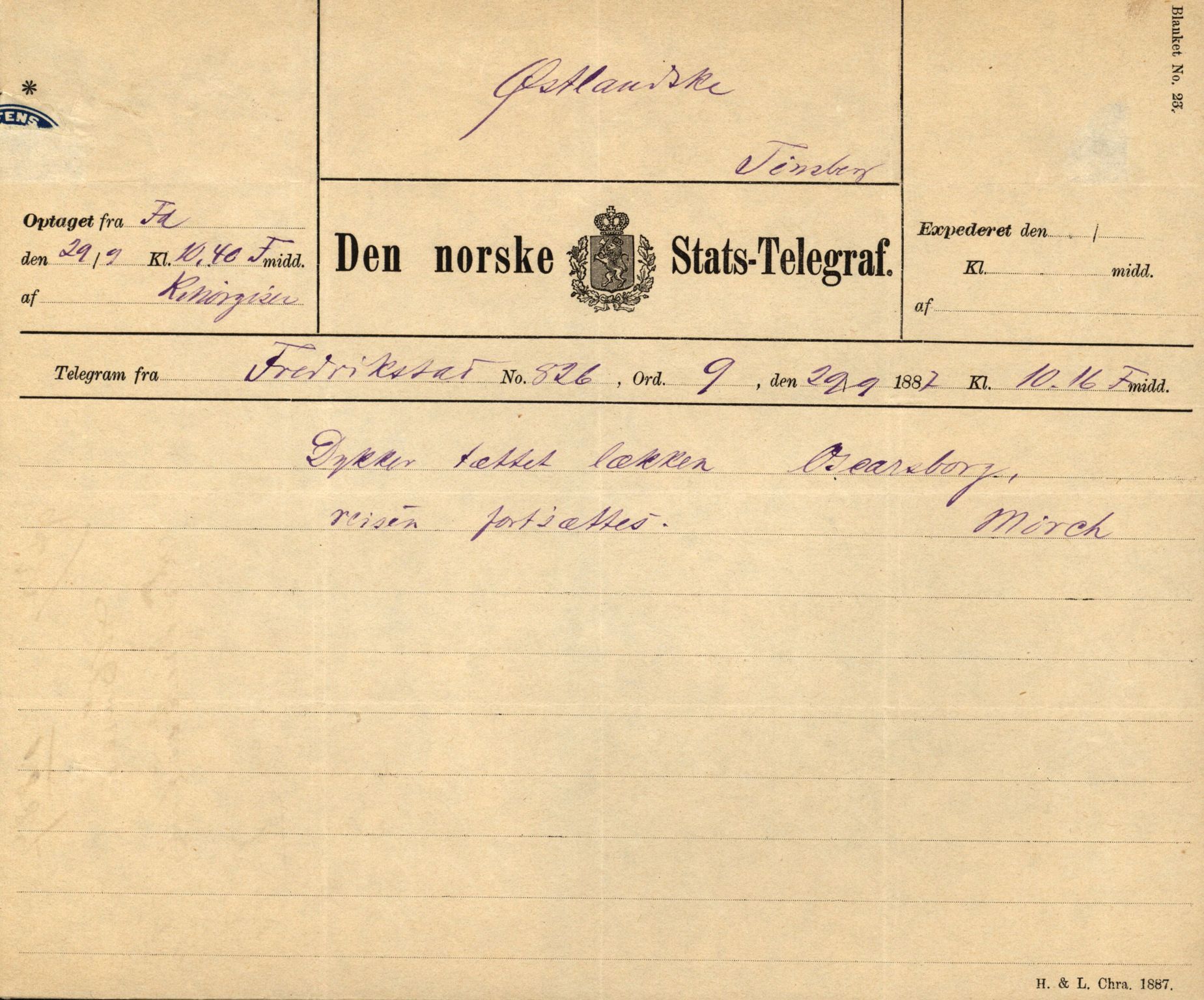 Pa 63 - Østlandske skibsassuranceforening, VEMU/A-1079/G/Ga/L0020/0010: Havaridokumenter / Anna, Silome, Oscarsborg, Memoria, Telegraf, 1887, p. 4