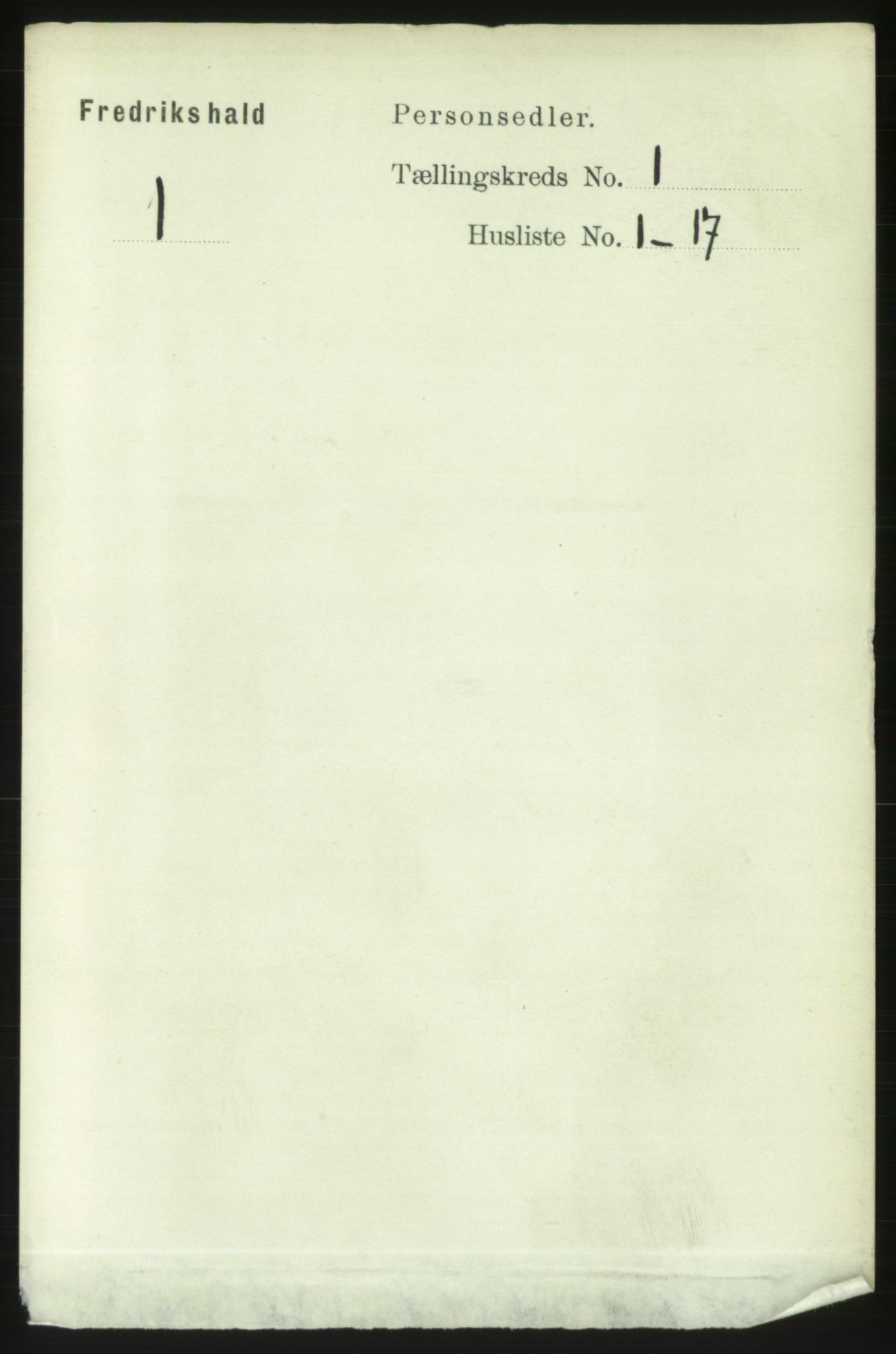 RA, 1891 census for 0101 Fredrikshald, 1891, p. 1958