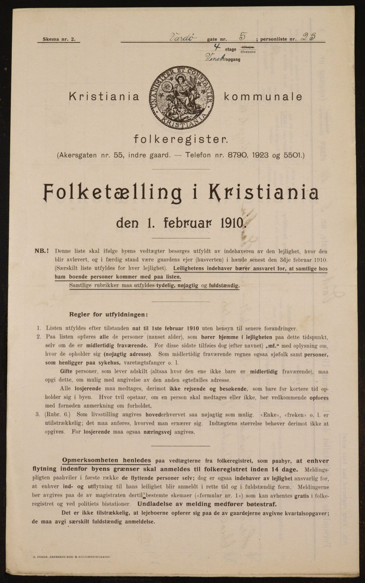 OBA, Municipal Census 1910 for Kristiania, 1910, p. 115527