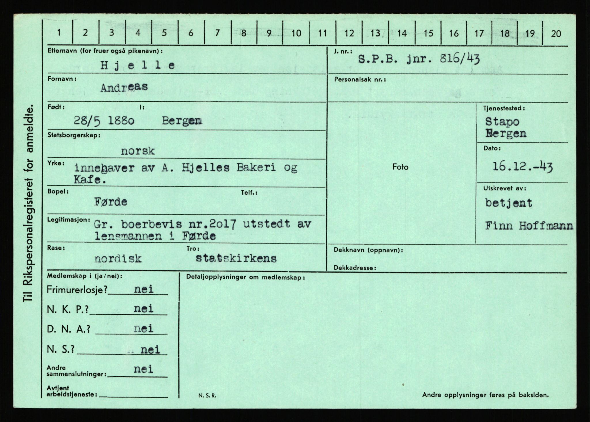 Statspolitiet - Hovedkontoret / Osloavdelingen, AV/RA-S-1329/C/Ca/L0006: Hanche - Hokstvedt, 1943-1945, p. 4385