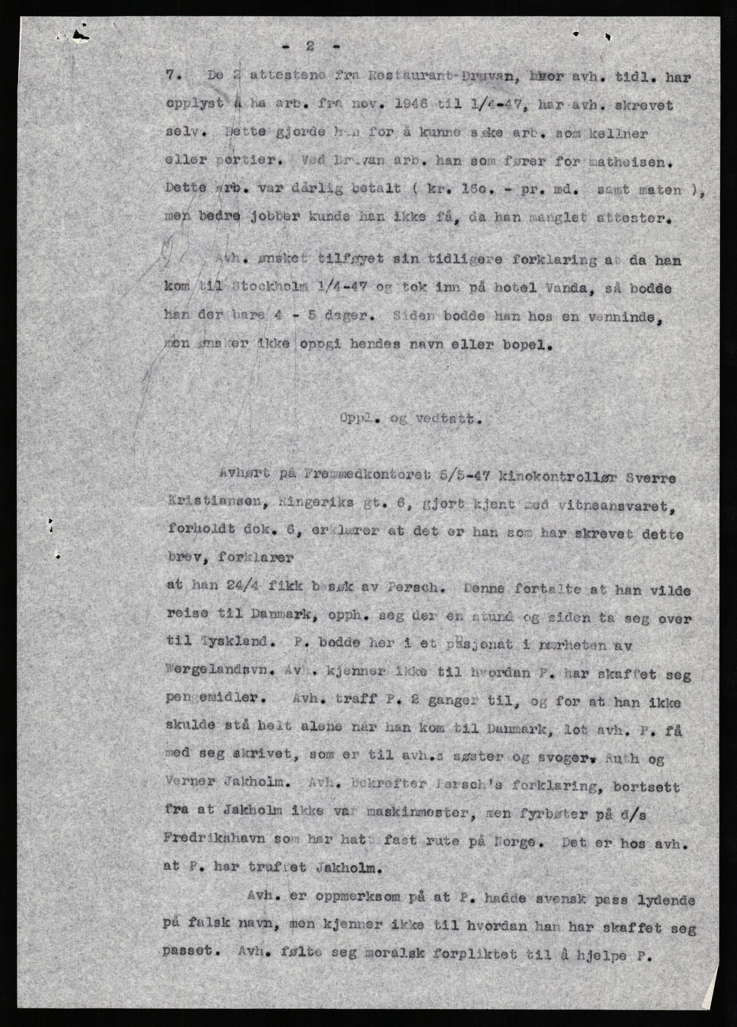 Forsvaret, Forsvarets overkommando II, AV/RA-RAFA-3915/D/Db/L0025: CI Questionaires. Tyske okkupasjonsstyrker i Norge. Tyskere., 1945-1946, p. 523