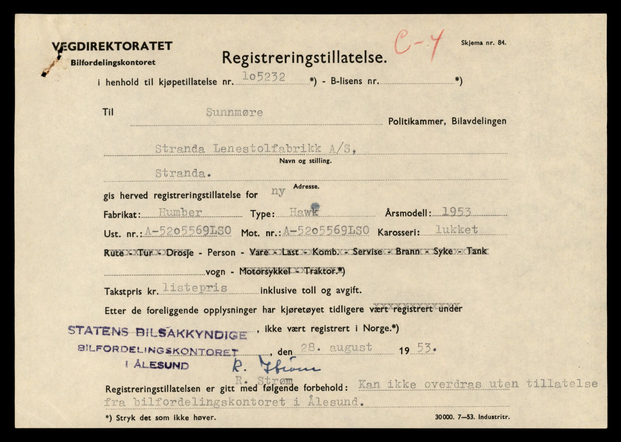 Møre og Romsdal vegkontor - Ålesund trafikkstasjon, AV/SAT-A-4099/F/Fe/L0044: Registreringskort for kjøretøy T 14205 - T 14319, 1927-1998, p. 1698