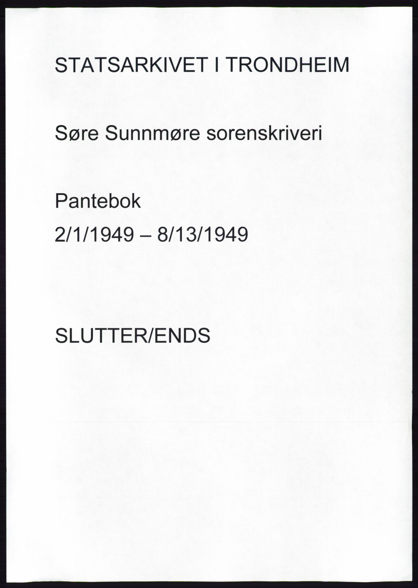 Søre Sunnmøre sorenskriveri, AV/SAT-A-4122/1/2/2C/L0084: Mortgage book no. 10A, 1949-1949