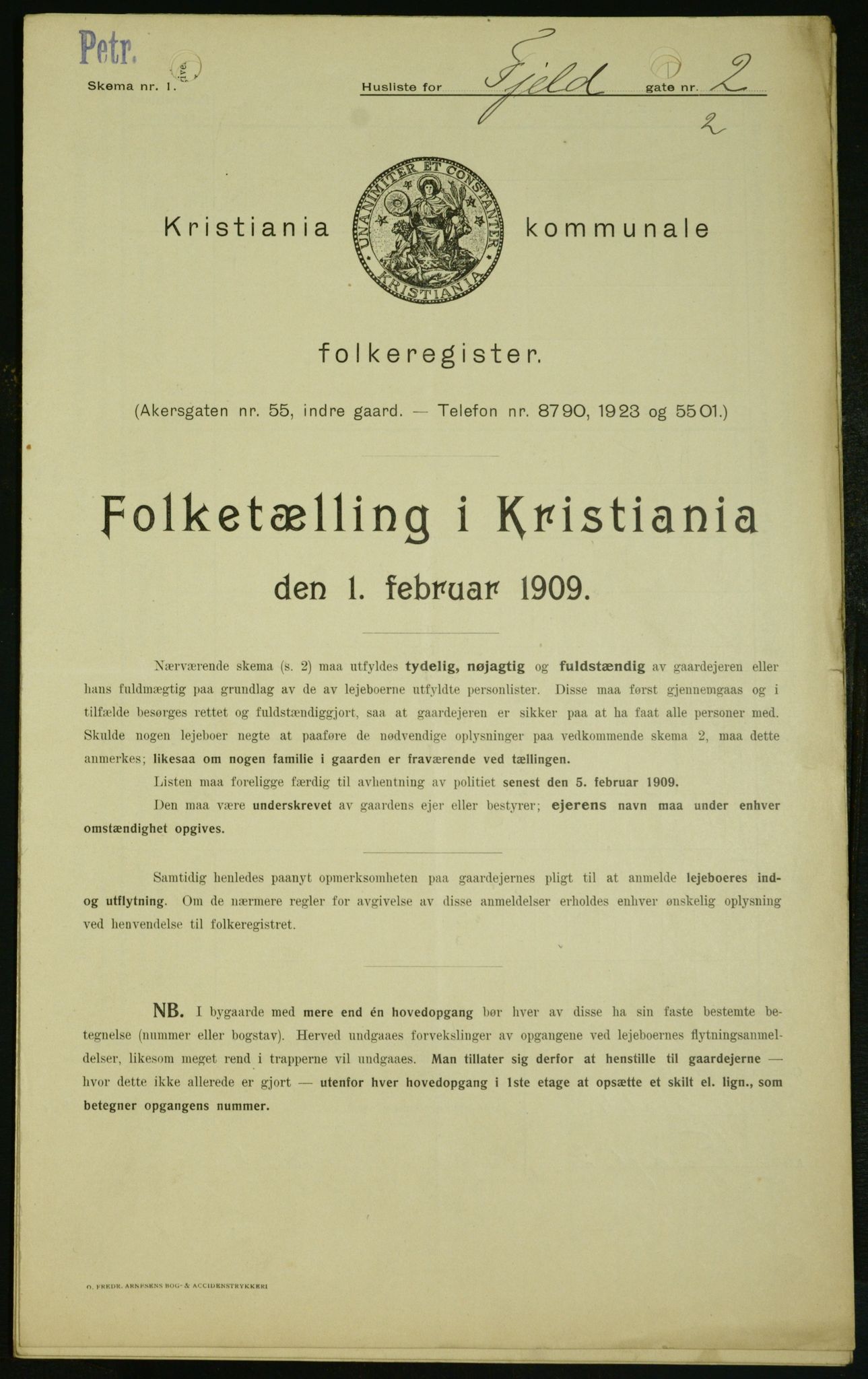 OBA, Municipal Census 1909 for Kristiania, 1909, p. 21948