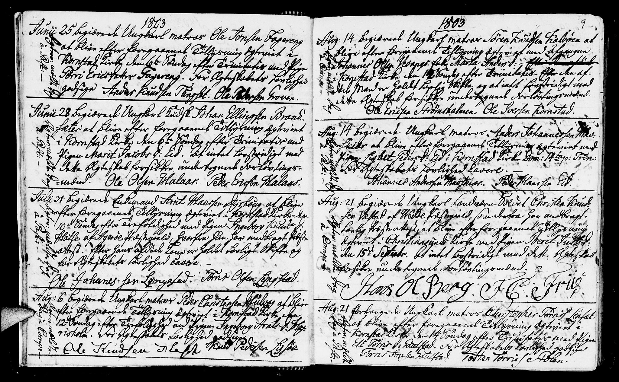 Ministerialprotokoller, klokkerbøker og fødselsregistre - Møre og Romsdal, AV/SAT-A-1454/568/L0795: Parish register (official) no. 568A04, 1802-1845, p. 9