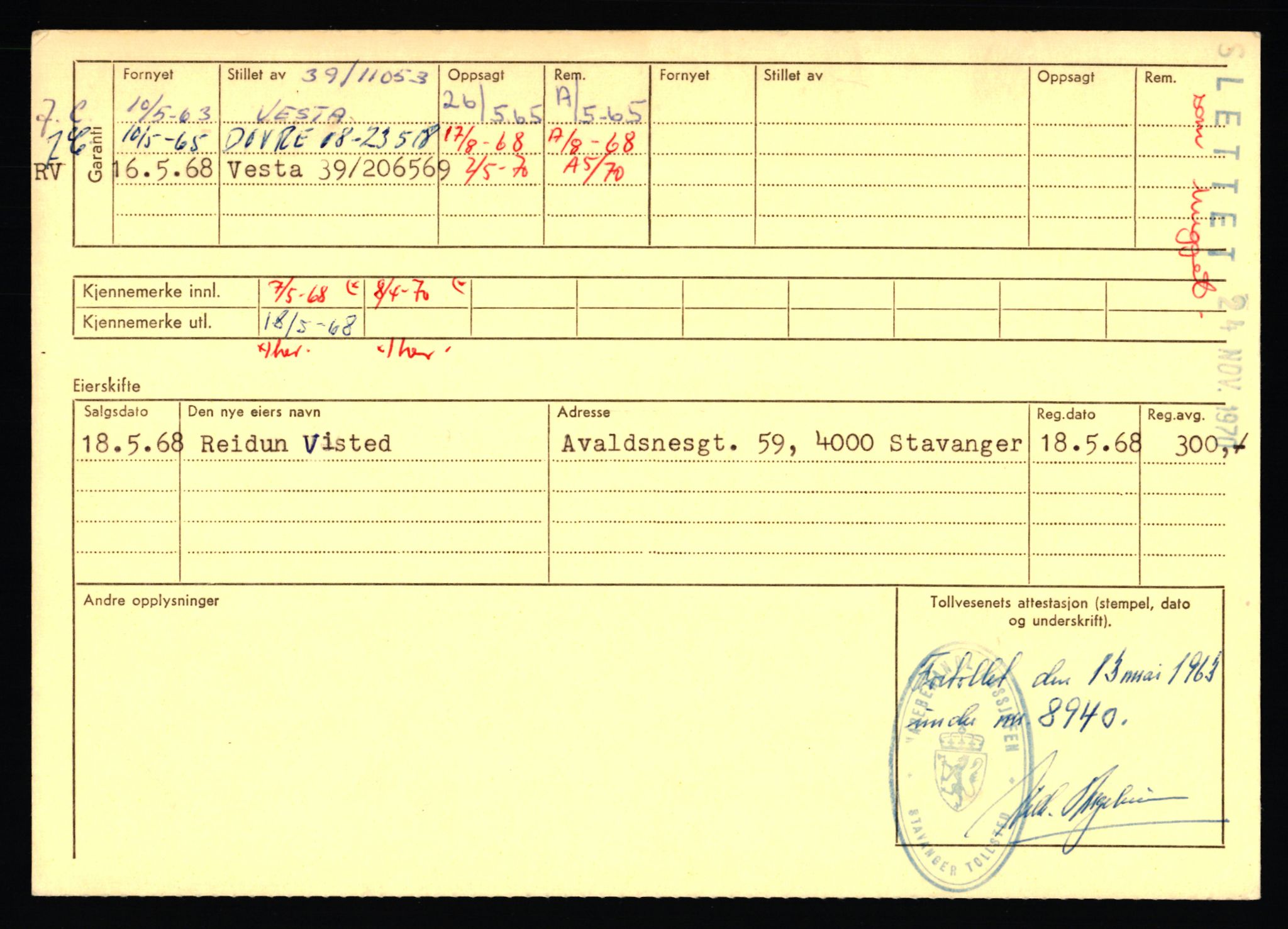 Stavanger trafikkstasjon, AV/SAST-A-101942/0/F/L0071: L-80500 - L-82199, 1930-1971, p. 2560