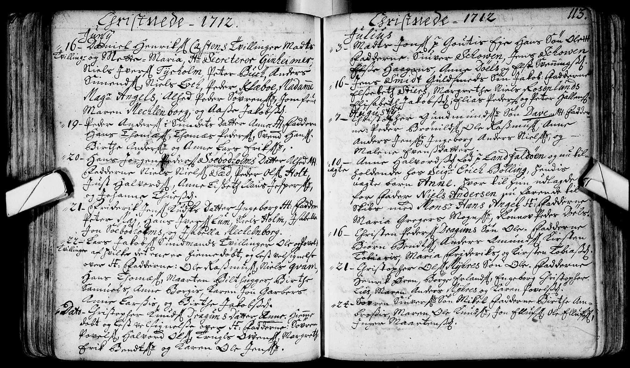 Bragernes kirkebøker, AV/SAKO-A-6/F/Fa/L0003: Parish register (official) no. I 3, 1706-1734, p. 113