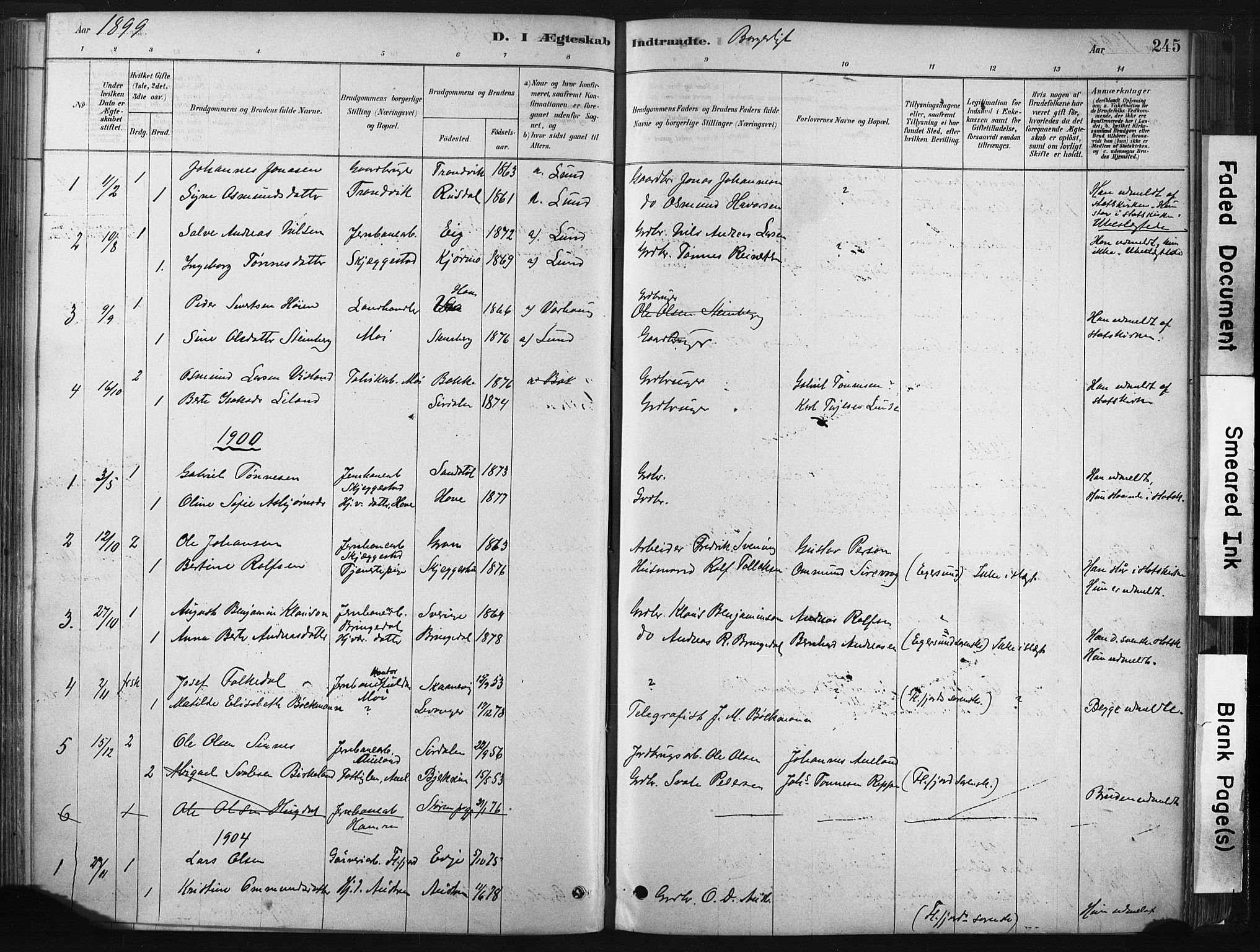 Lund sokneprestkontor, SAST/A-101809/S06/L0011: Parish register (official) no. A 10, 1877-1904, p. 245