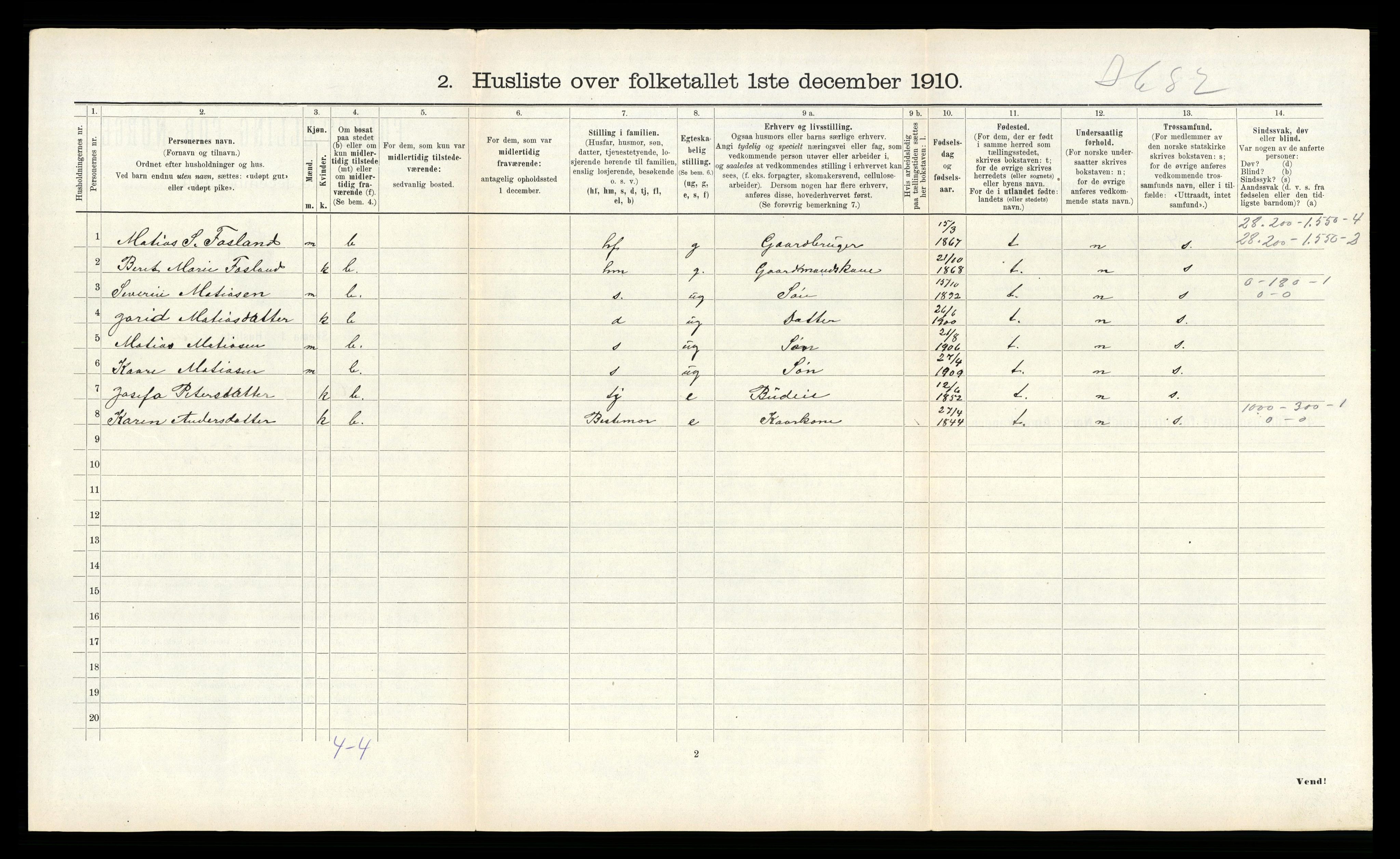 RA, 1910 census for Grong, 1910, p. 461