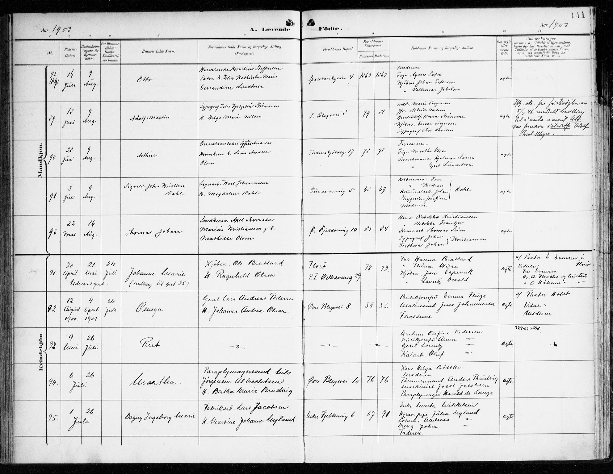 Korskirken sokneprestembete, SAB/A-76101/H/Haa/L0023: Parish register (official) no. B 9, 1899-1908, p. 141
