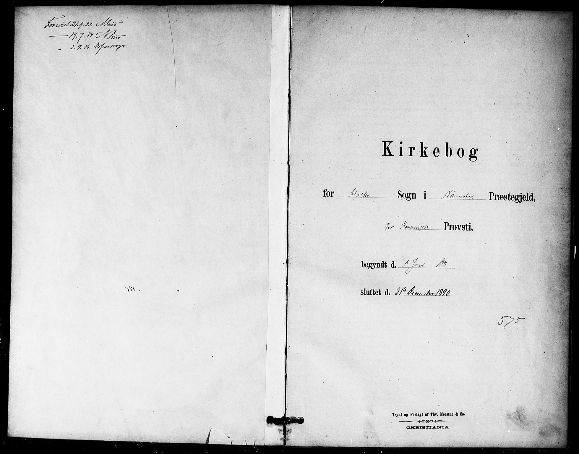 Nannestad prestekontor Kirkebøker, SAO/A-10414a/F/Fb/L0001: Parish register (official) no. II 1, 1881-1890