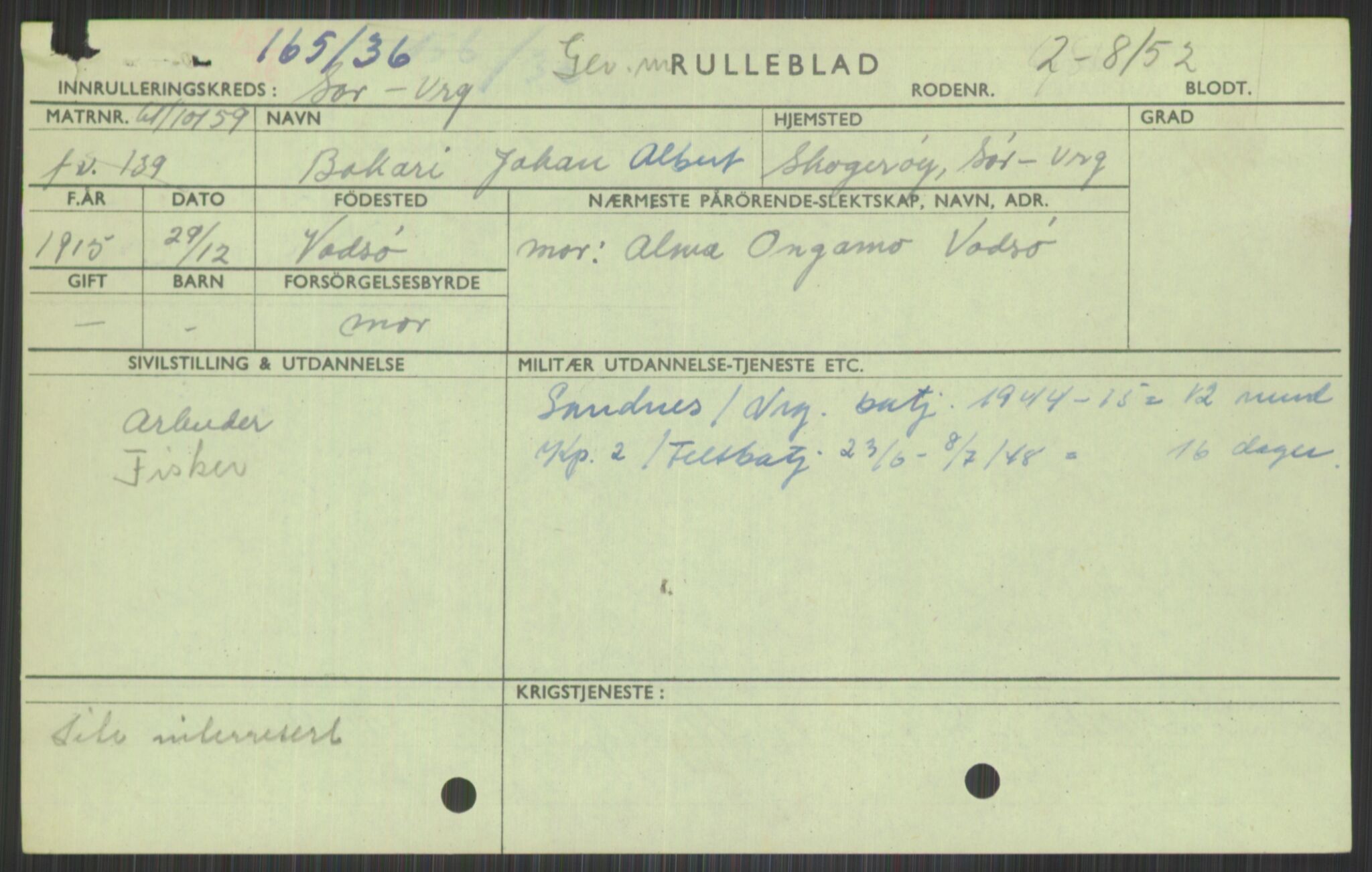 Forsvaret, Varanger bataljon, AV/RA-RAFA-2258/1/D/L0441: Rulleblad for fødte 1913-1917, 1913-1917, p. 619