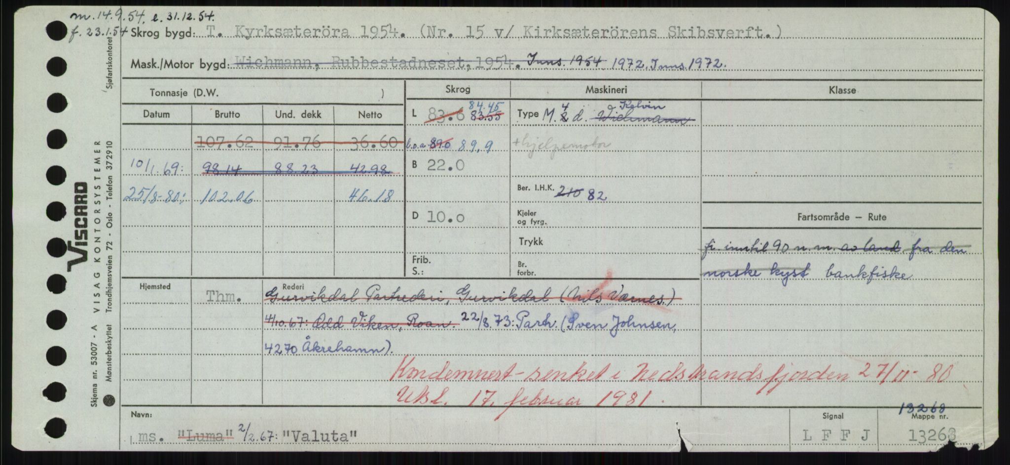 Sjøfartsdirektoratet med forløpere, Skipsmålingen, RA/S-1627/H/Hd/L0040: Fartøy, U-Ve, p. 251