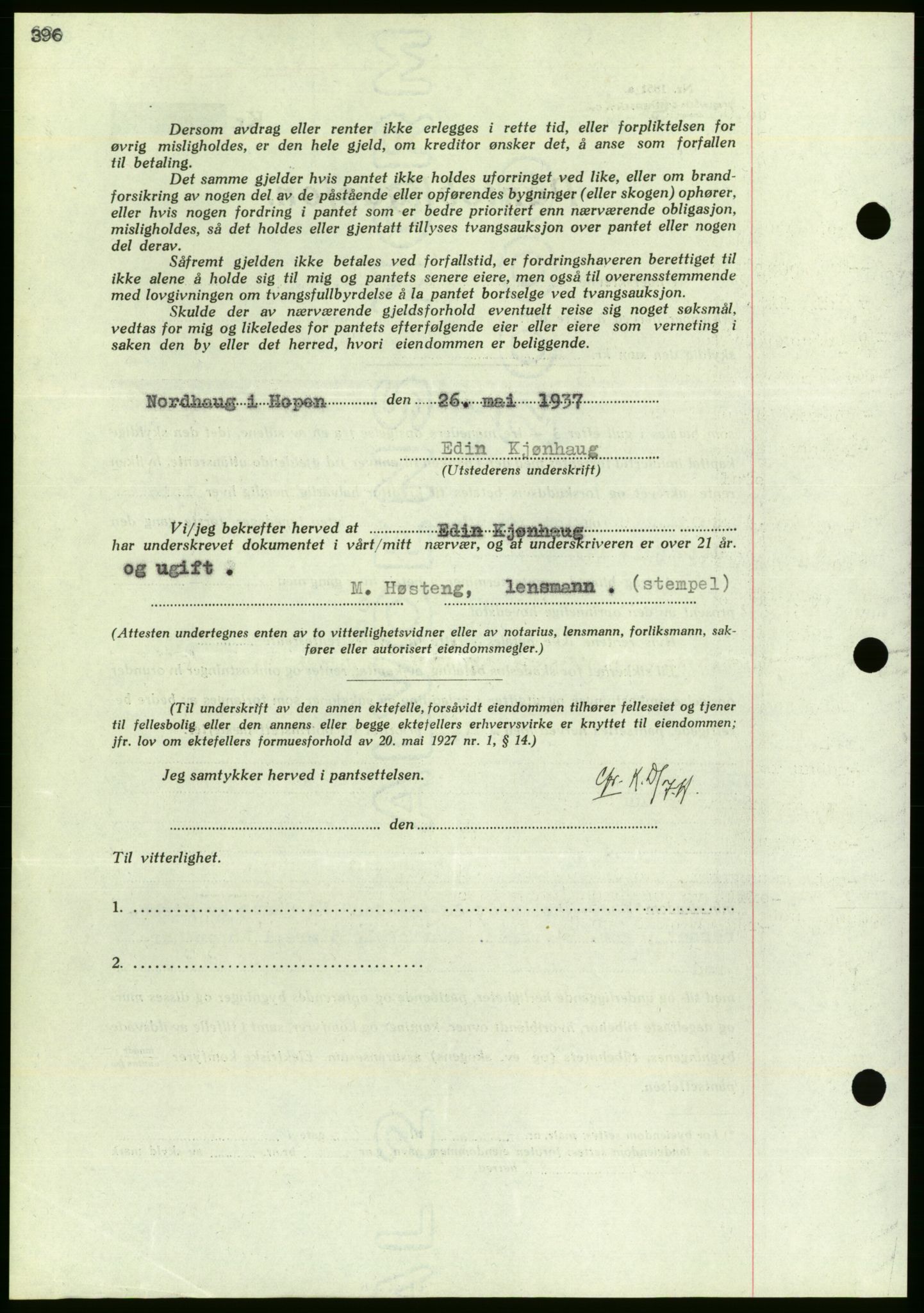 Nordmøre sorenskriveri, AV/SAT-A-4132/1/2/2Ca/L0091: Mortgage book no. B81, 1937-1937, Diary no: : 1426/1937