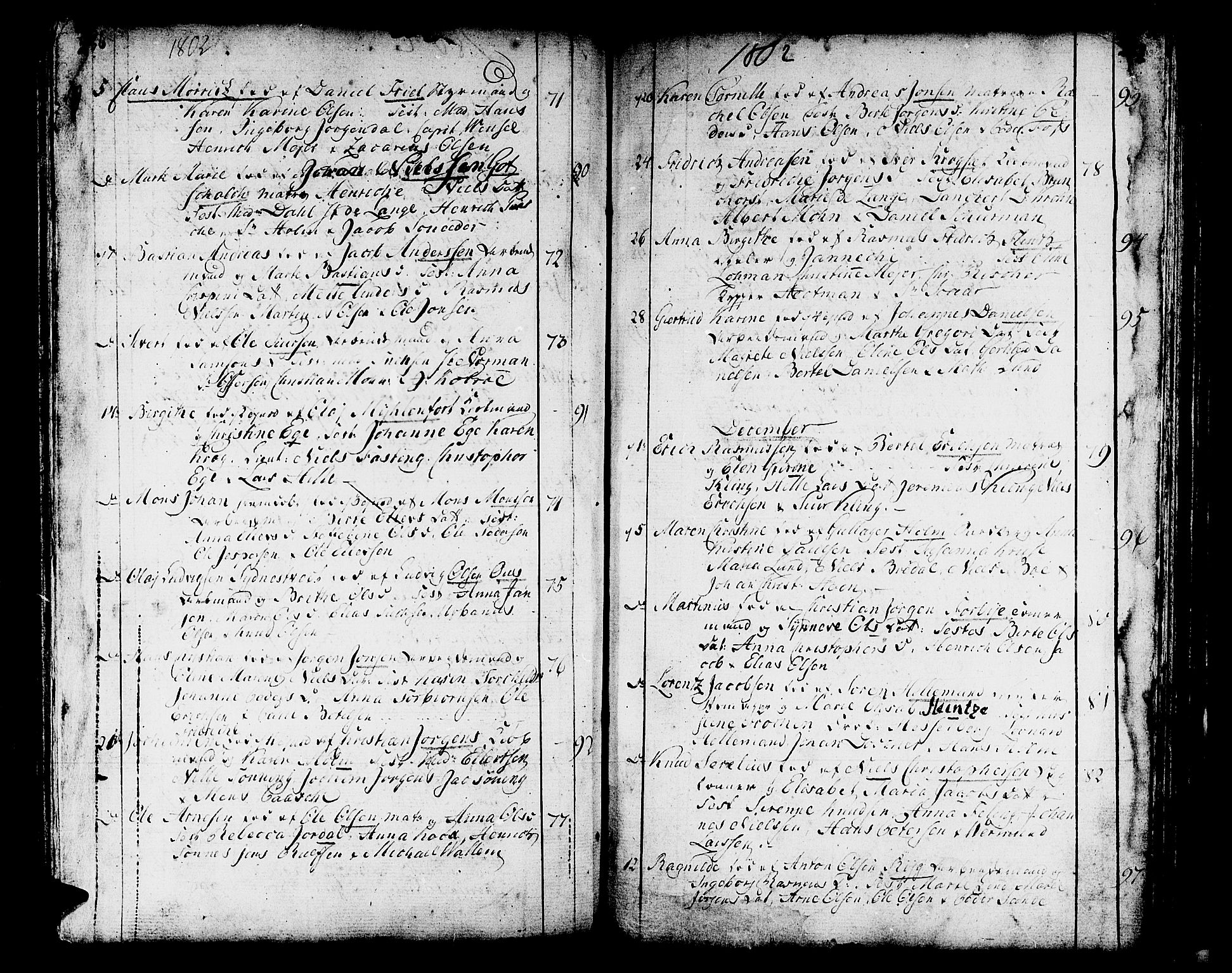 Domkirken sokneprestembete, SAB/A-74801/H/Haa/L0004: Parish register (official) no. A 4, 1763-1820, p. 286-287