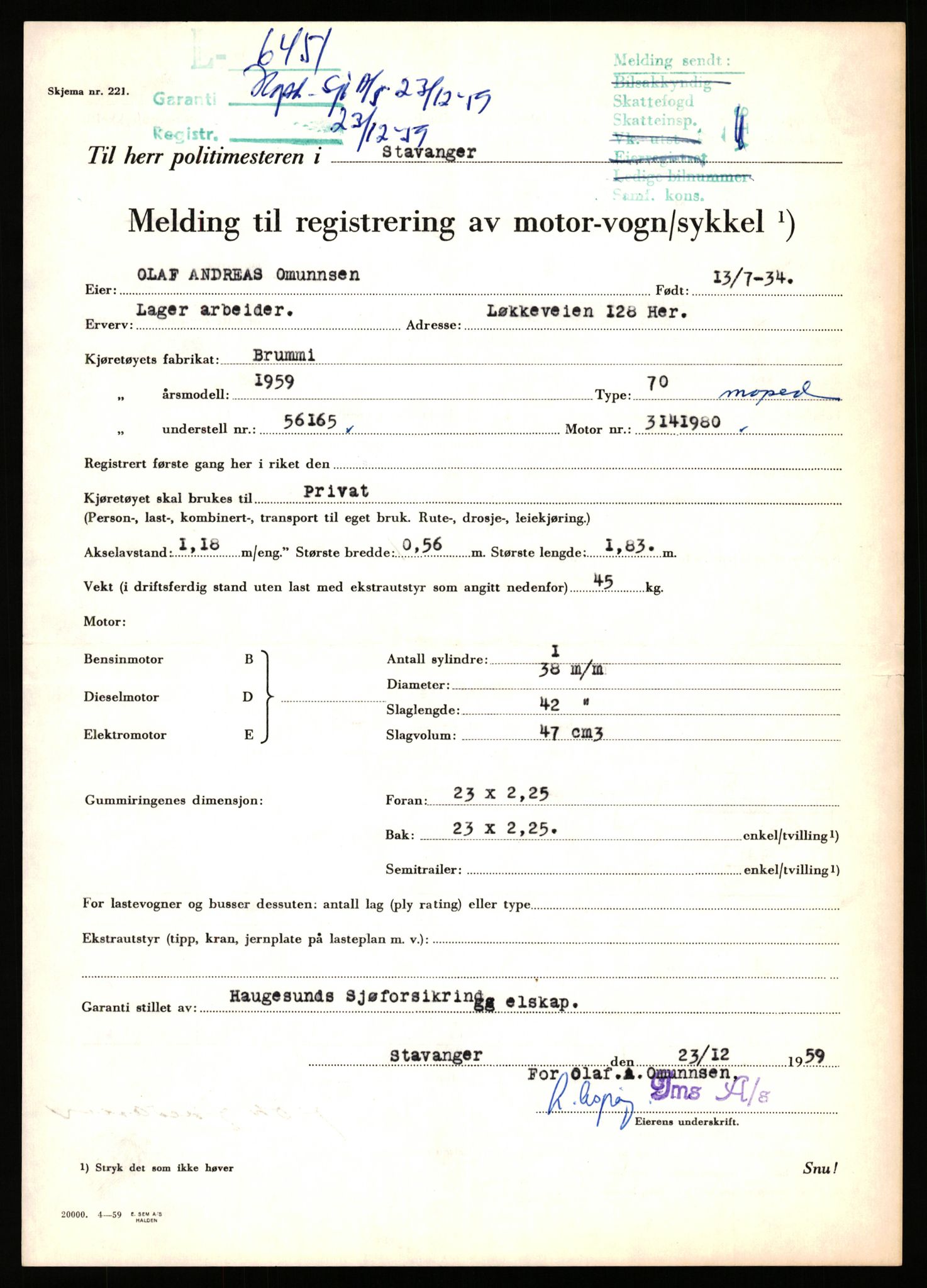 Stavanger trafikkstasjon, SAST/A-101942/0/F/L0016: L-5950 - L-6499, 1930-1971, p. 1825