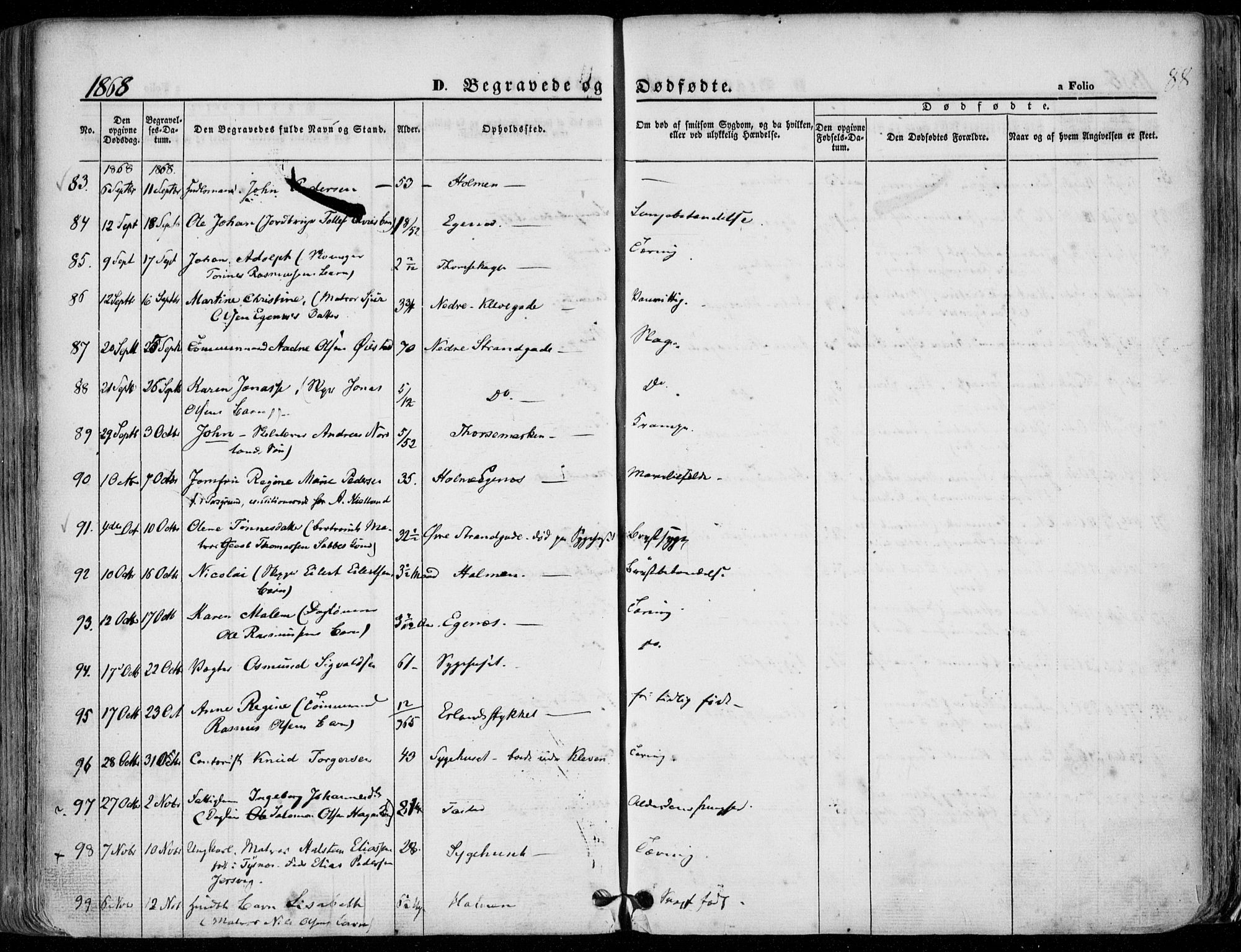 Domkirken sokneprestkontor, SAST/A-101812/001/30/30BA/L0020: Parish register (official) no. A 19, 1858-1877, p. 88