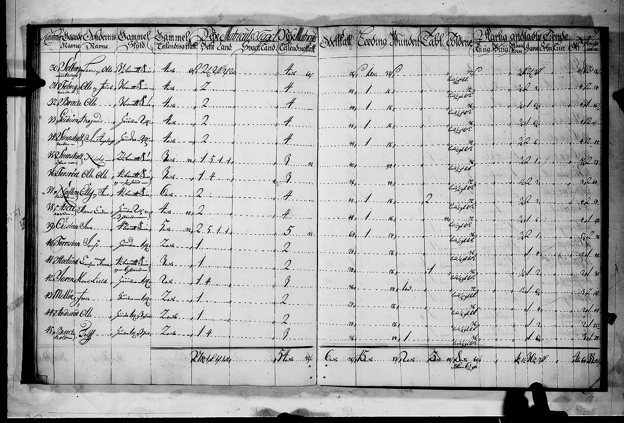 Rentekammeret inntil 1814, Realistisk ordnet avdeling, AV/RA-EA-4070/N/Nb/Nbf/L0118: Larvik grevskap matrikkelprotokoll, 1723, p. 38b-39a